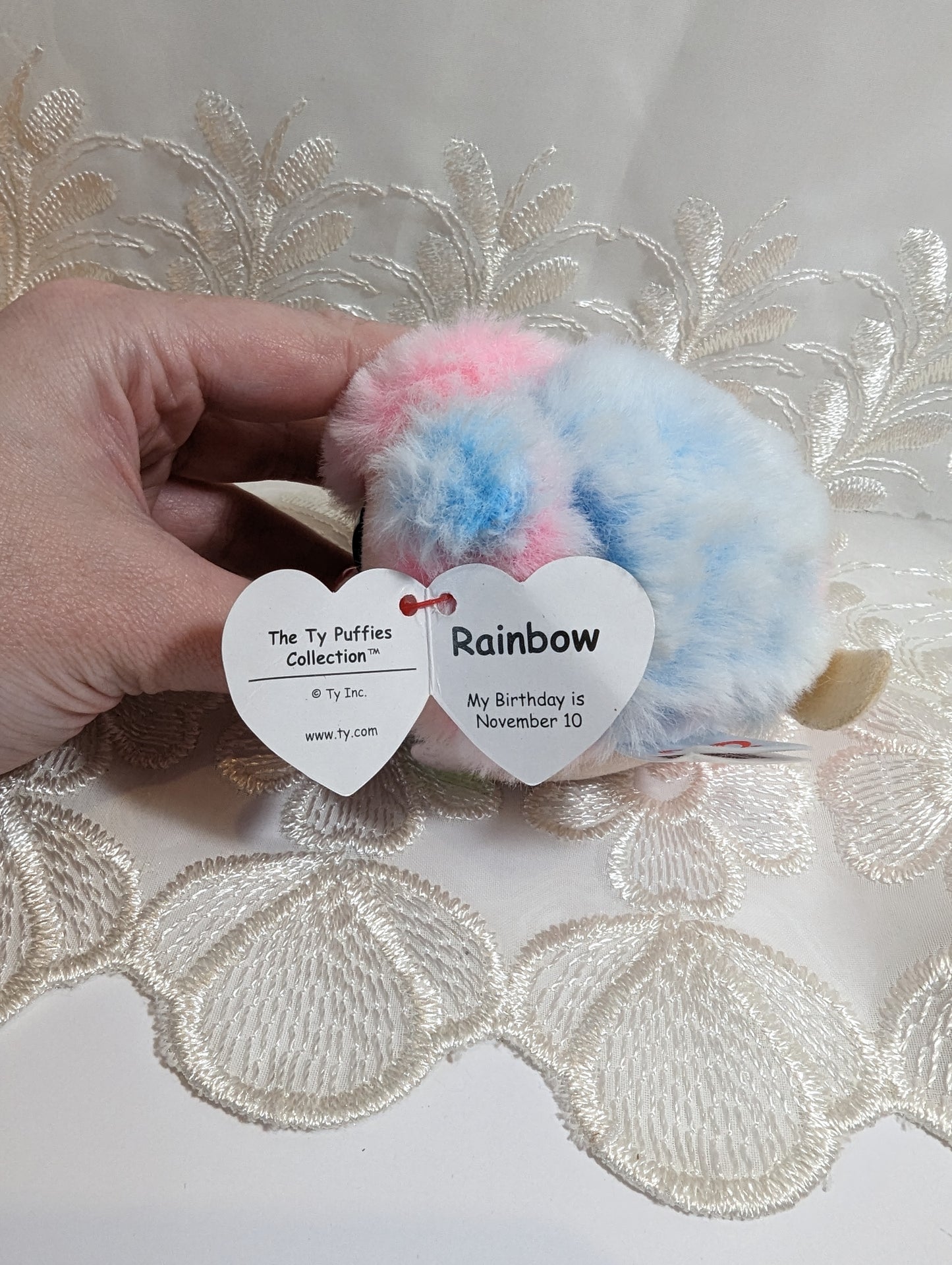 Ty Puffies - Rainbow The Poodle Dog (3in) Creased Tag