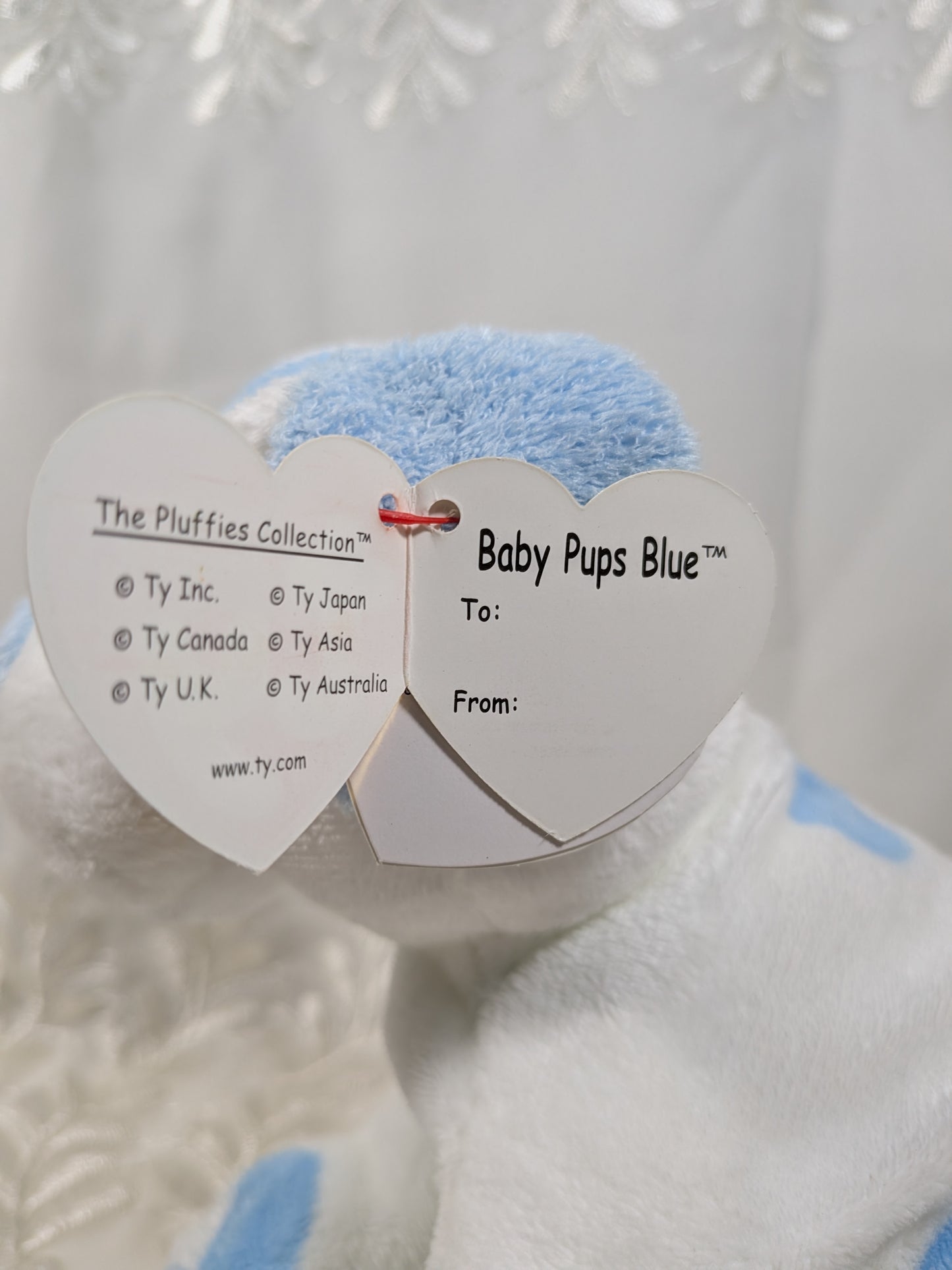 Ty Pluffies Collection - Baby Pups Blue The Spotted Dog (9in) *Rare*