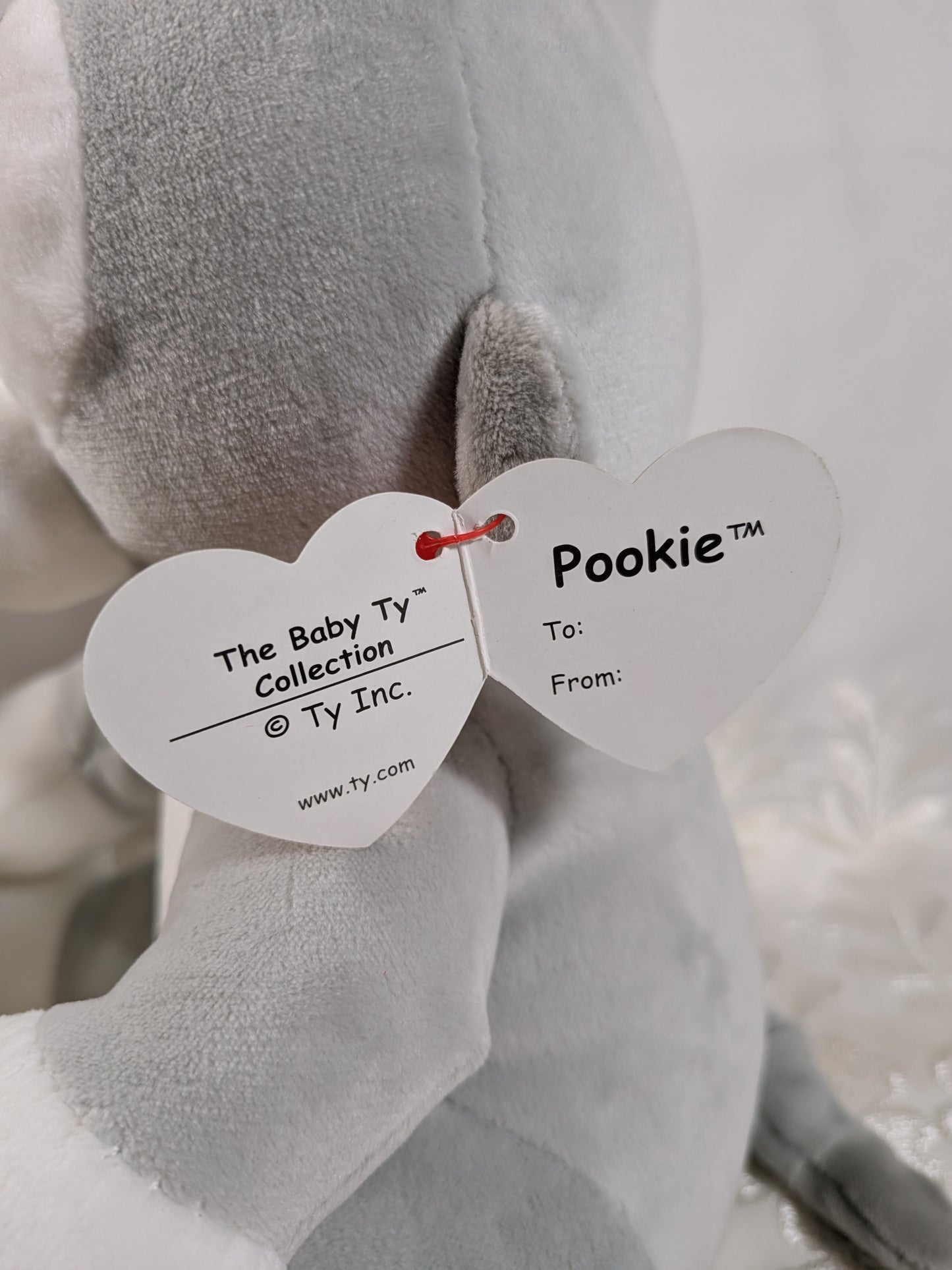 Ty Baby Collection - Pookie The Gray And White Monkey (9in)