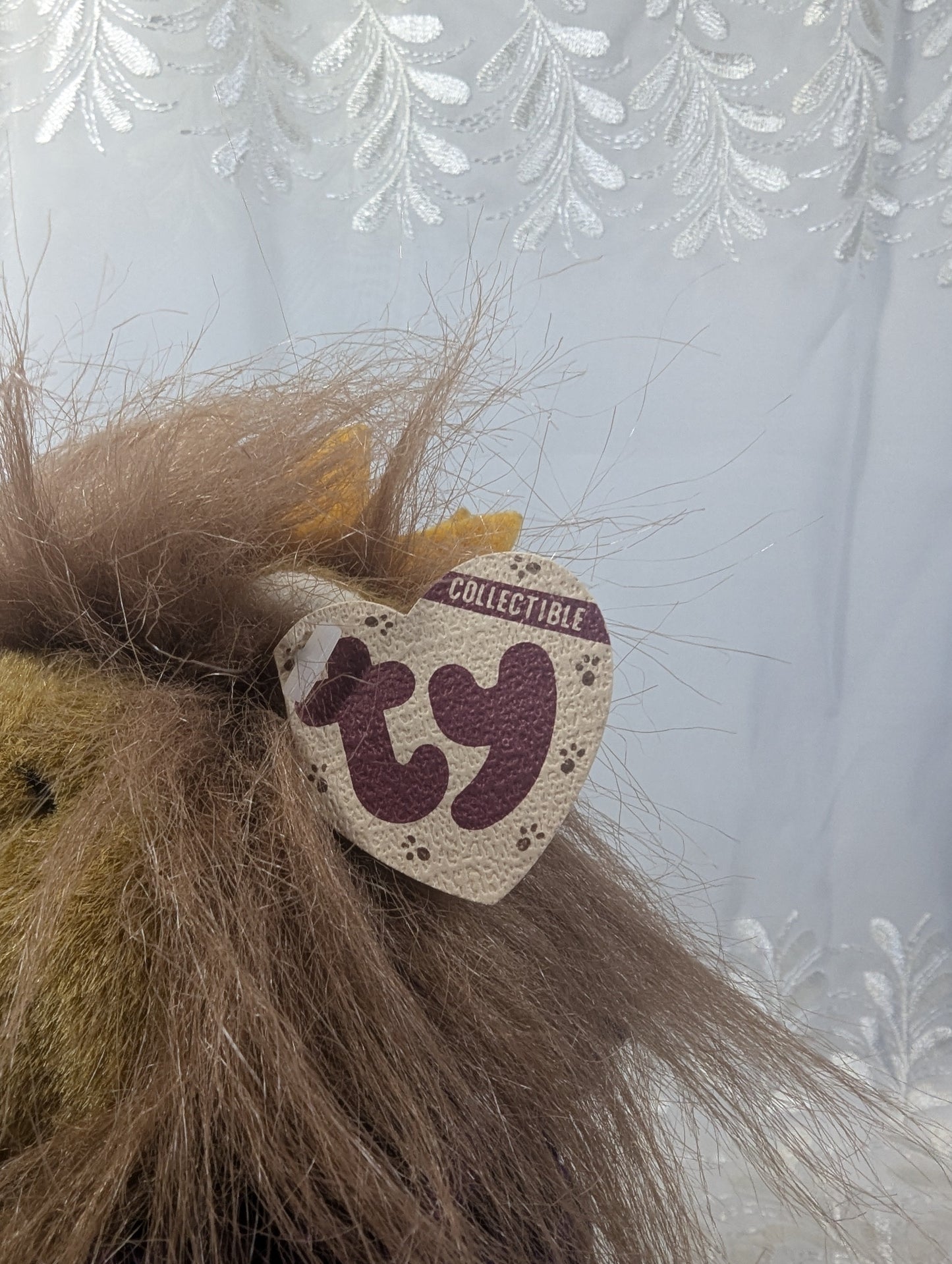 Ty Attic Treasure Collection - Sire The King Lion With Purple Cape (12in) - Vintage Beanies Canada