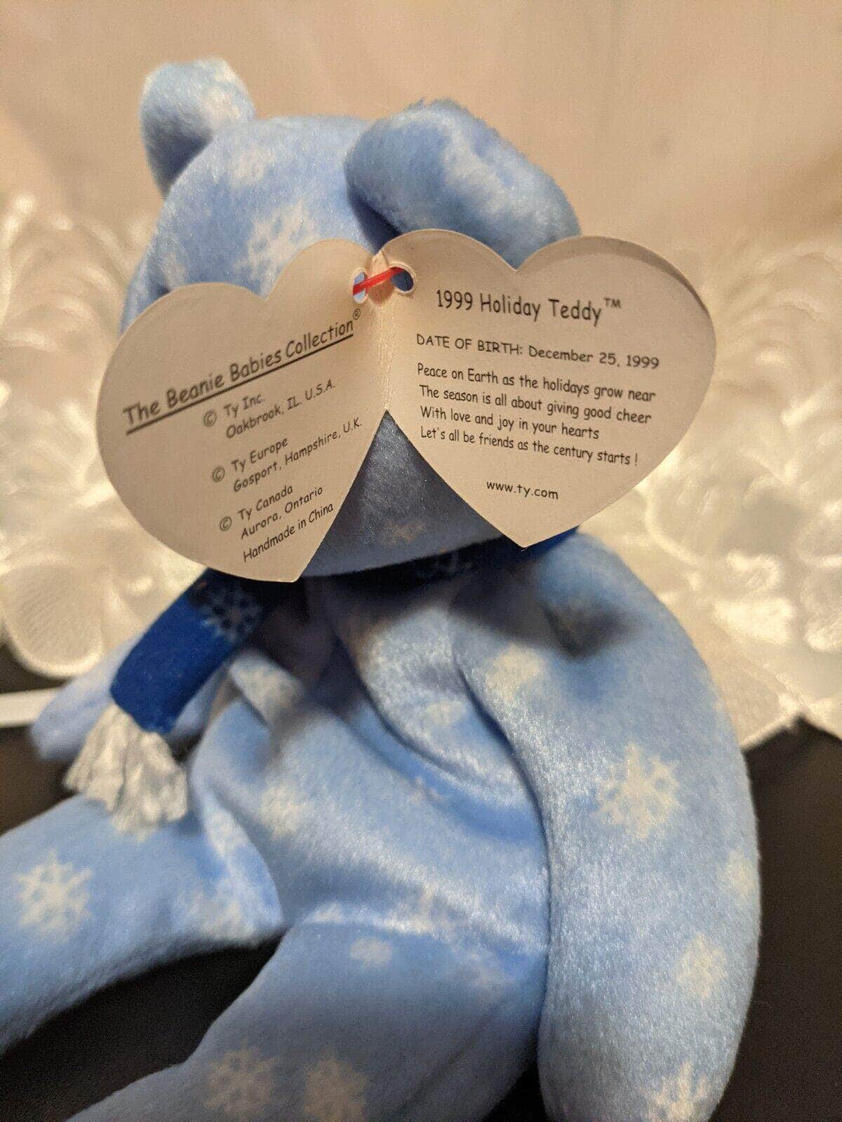 Ty Beanie Baby - 1999 Holiday Teddy The Bear (8.5in) - Vintage Beanies Canada