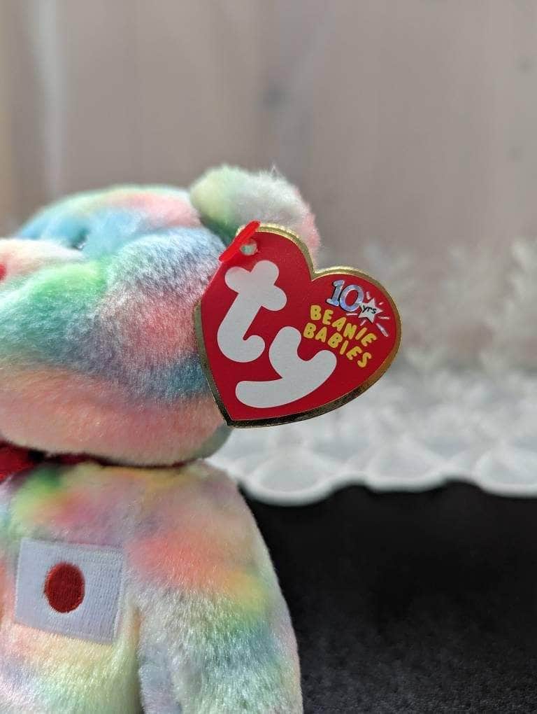 Ty Beanie Baby - Ai The Multi-colored Teddy Bear - Japanese Exclusive Asia-pacific Collection (8in) - Vintage Beanies Canada