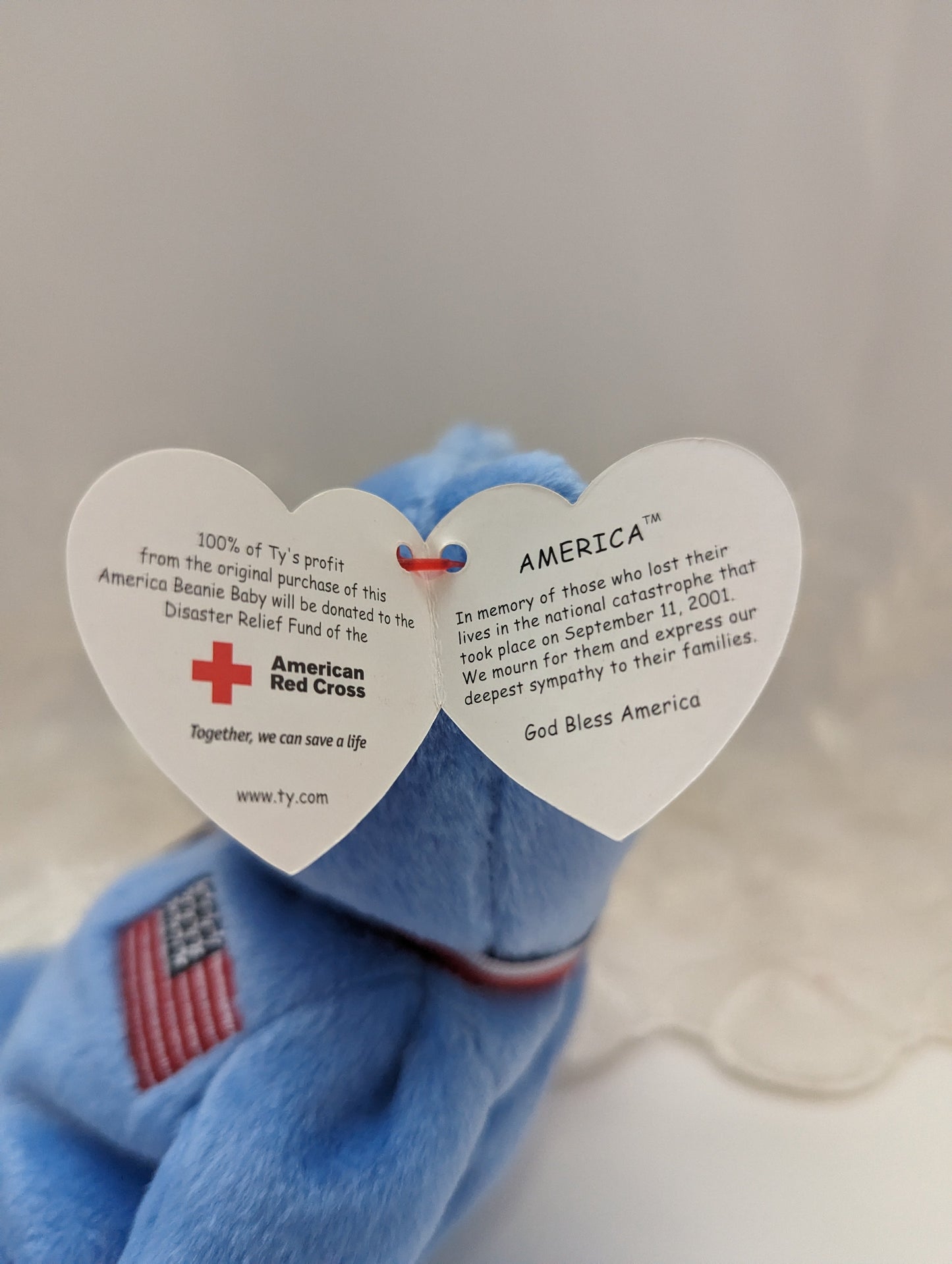 Ty Beanie Baby - America The Blue Bear (8.5IN) - Vintage Beanies Canada