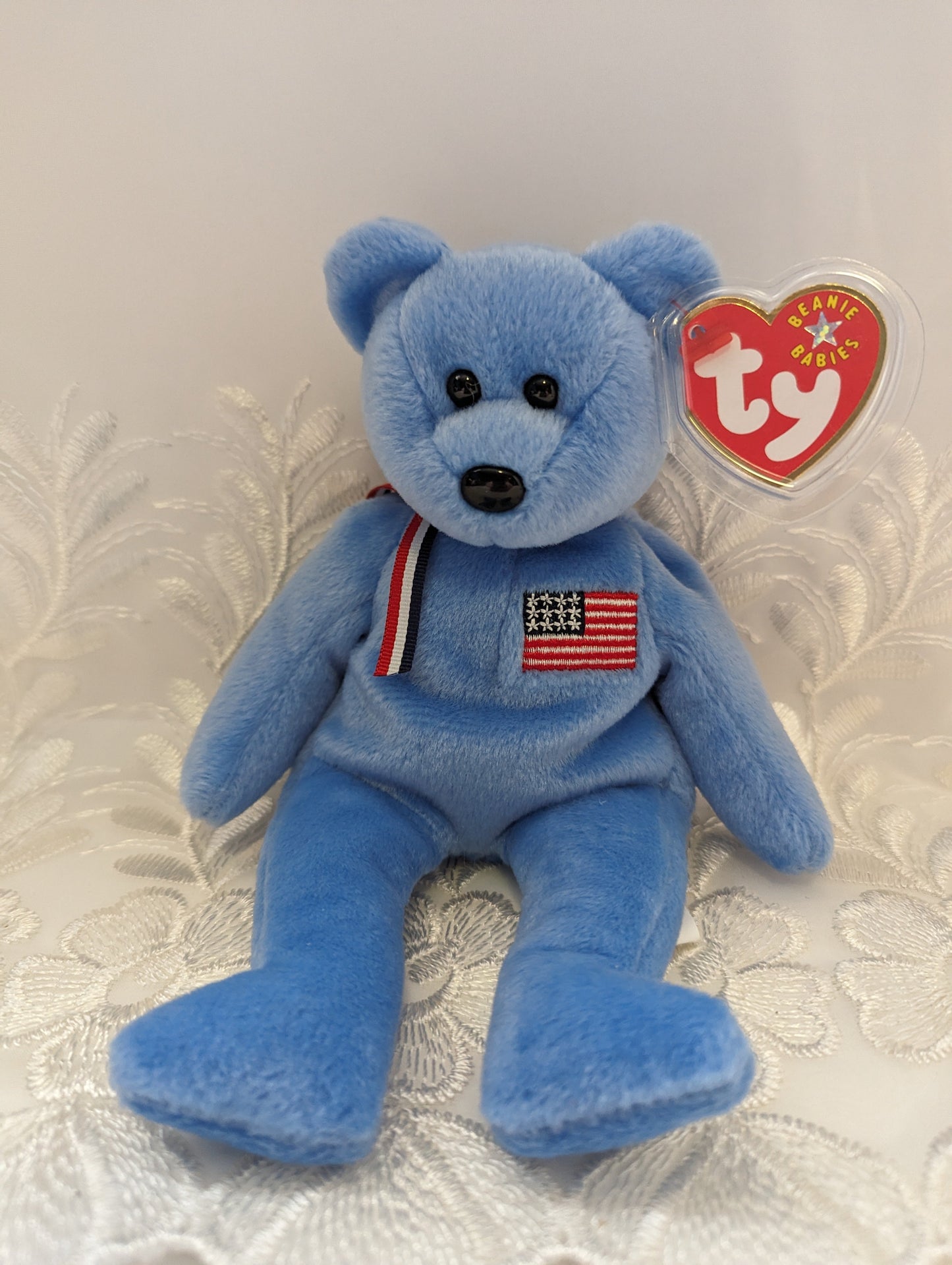 Ty Beanie Baby - America The Blue Bear (8.5IN) - Vintage Beanies Canada