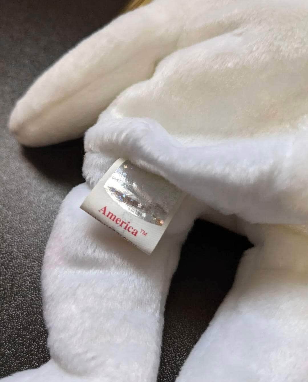 Ty Beanie Baby + Beanie Buddy Lot - America The White Bear - Near Mint (sold as pair) - Vintage Beanies Canada