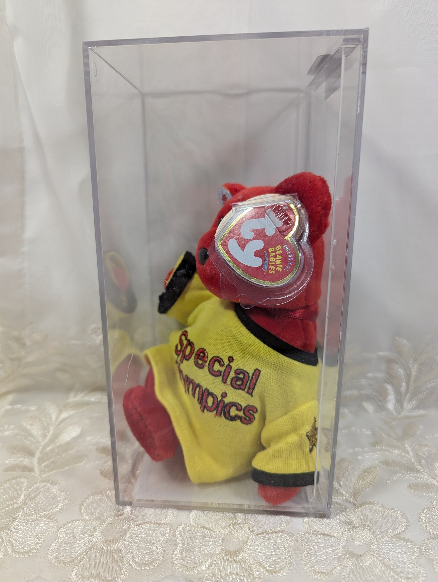 Ty Beanie Baby - Canada the I love Canada bear (8.5in) Special Olympics Bear - Yellow Shirt Version - Vintage Beanies Canada