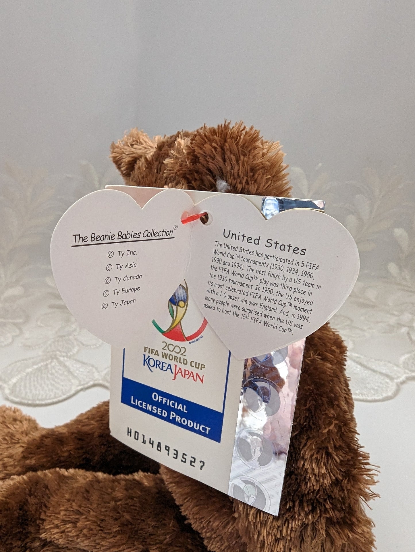 Ty Beanie Baby - Champion The USA FIFA Bear (8.5in) - Vintage Beanies Canada