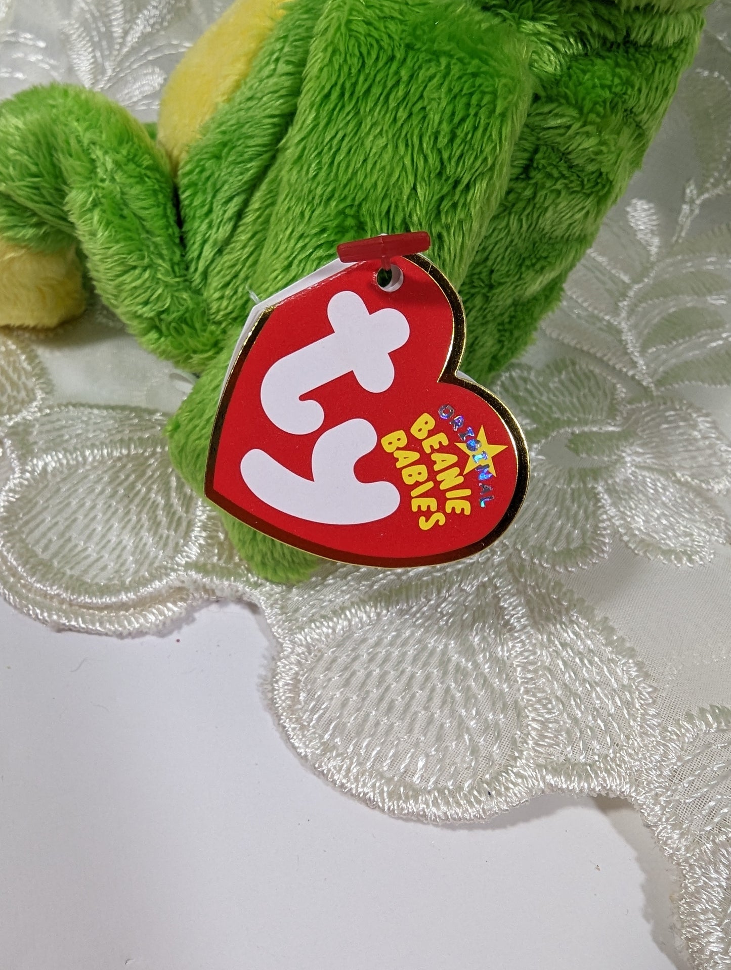 Ty Beanie Baby - Charm The Green Frog (8in) - Vintage Beanies Canada