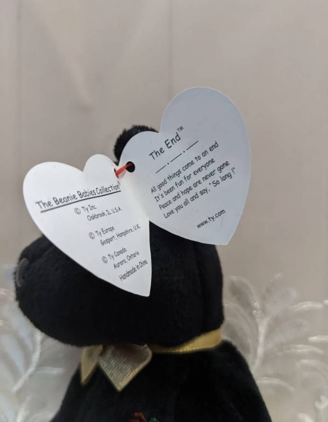 Ty Beanie Baby - End The Bear (8.5in) - Vintage Beanies Canada