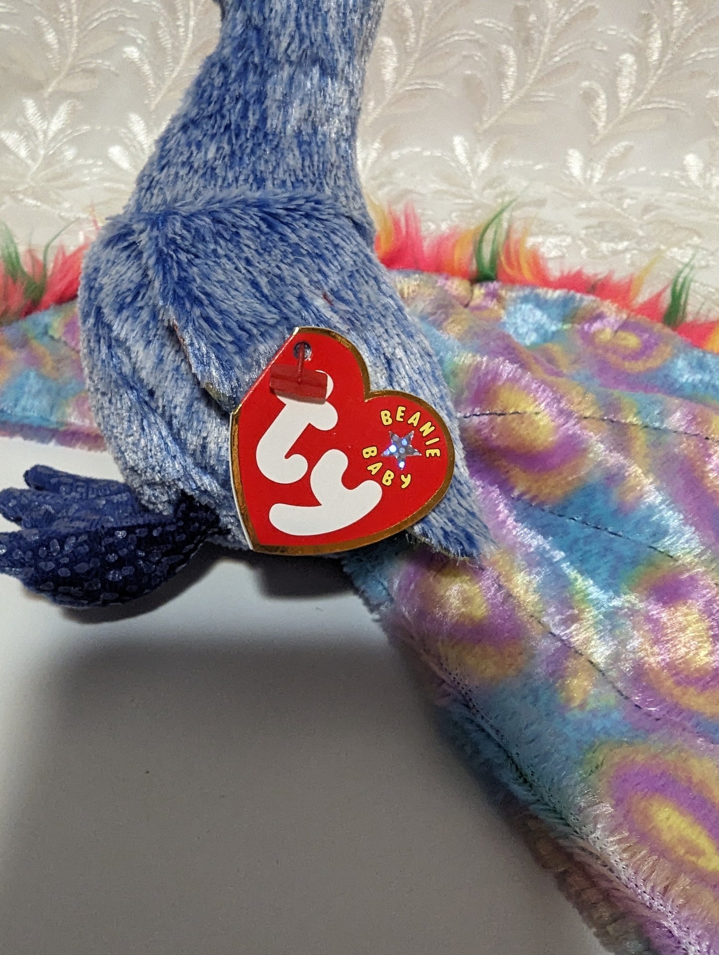 TY Beanie Baby - Flashy the Peacock (5.5 inch) - Vintage Beanies Canada
