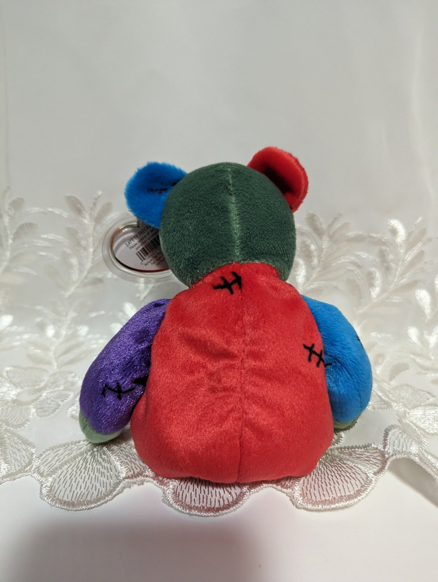 Ty Beanie Baby - Frankenteddy The Halloween Bear - Red/Purple Feet (8.5in) - Vintage Beanies Canada