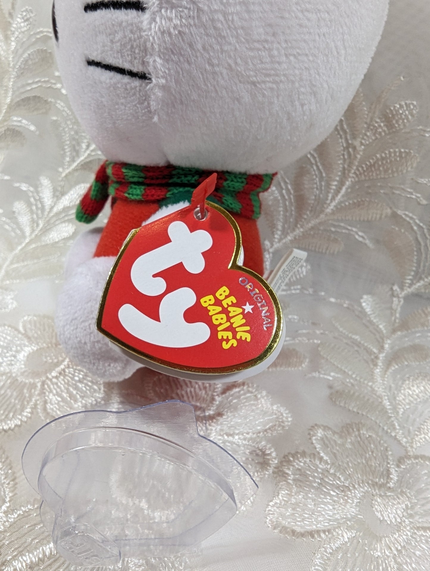 Ty Beanie Baby - Hello Kitty with Green and Red Scarf (6in) Near Mint Tag - Vintage Beanies Canada