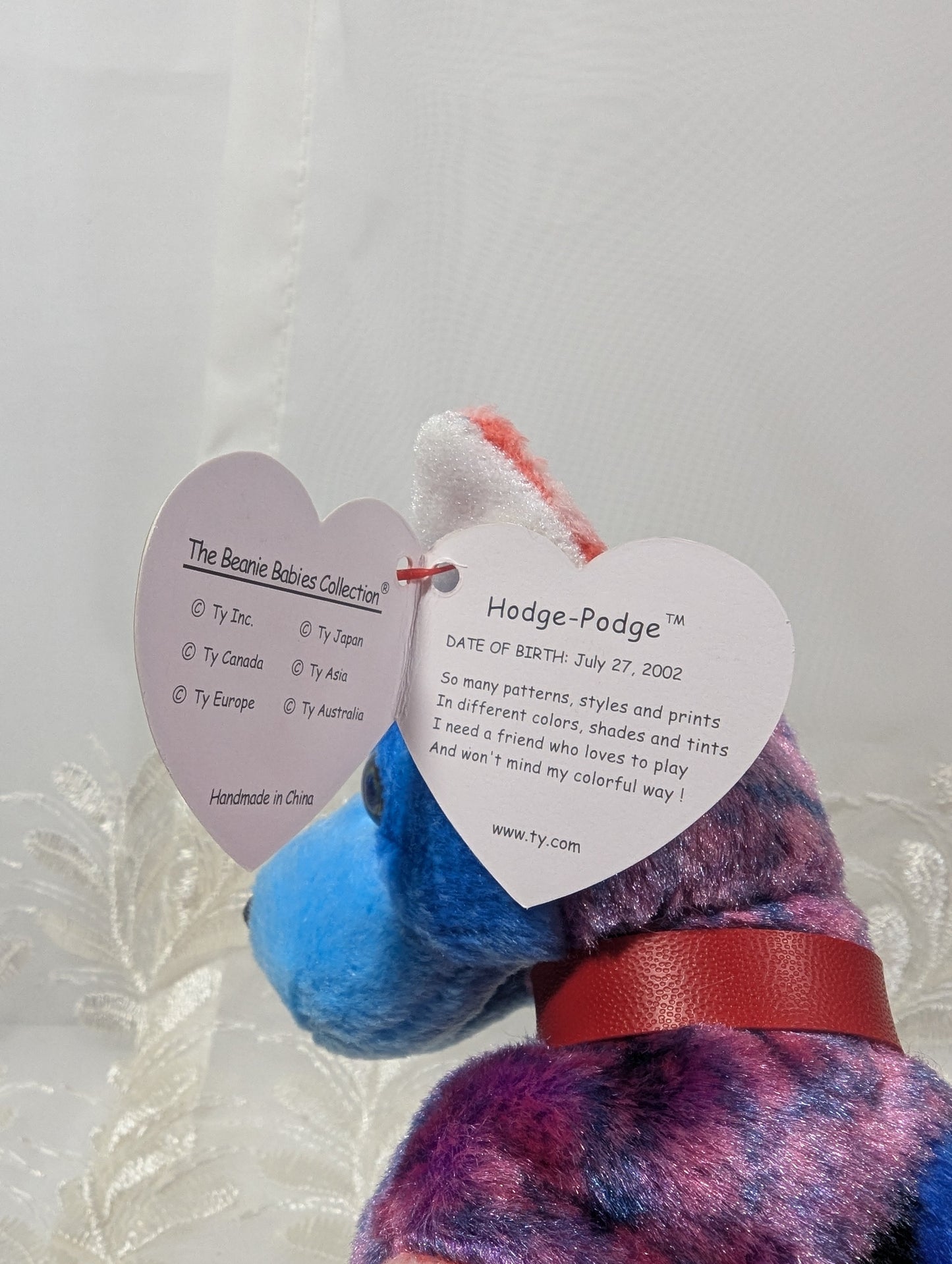 TY Beanie Baby - Hodge Podge The Dog - Blue Paw version (6in) - Vintage Beanies Canada