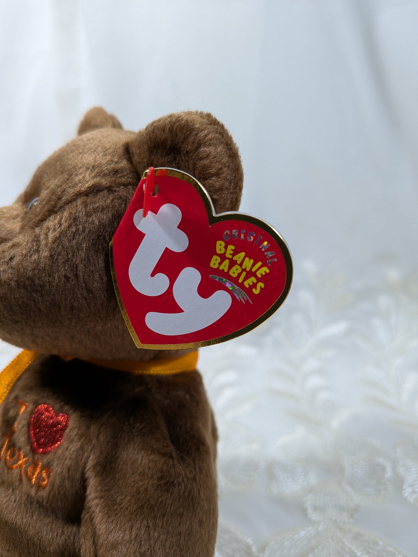 Ty Beanie Baby - I Love Texas The Brown Bear (8.5in) - Vintage Beanies Canada