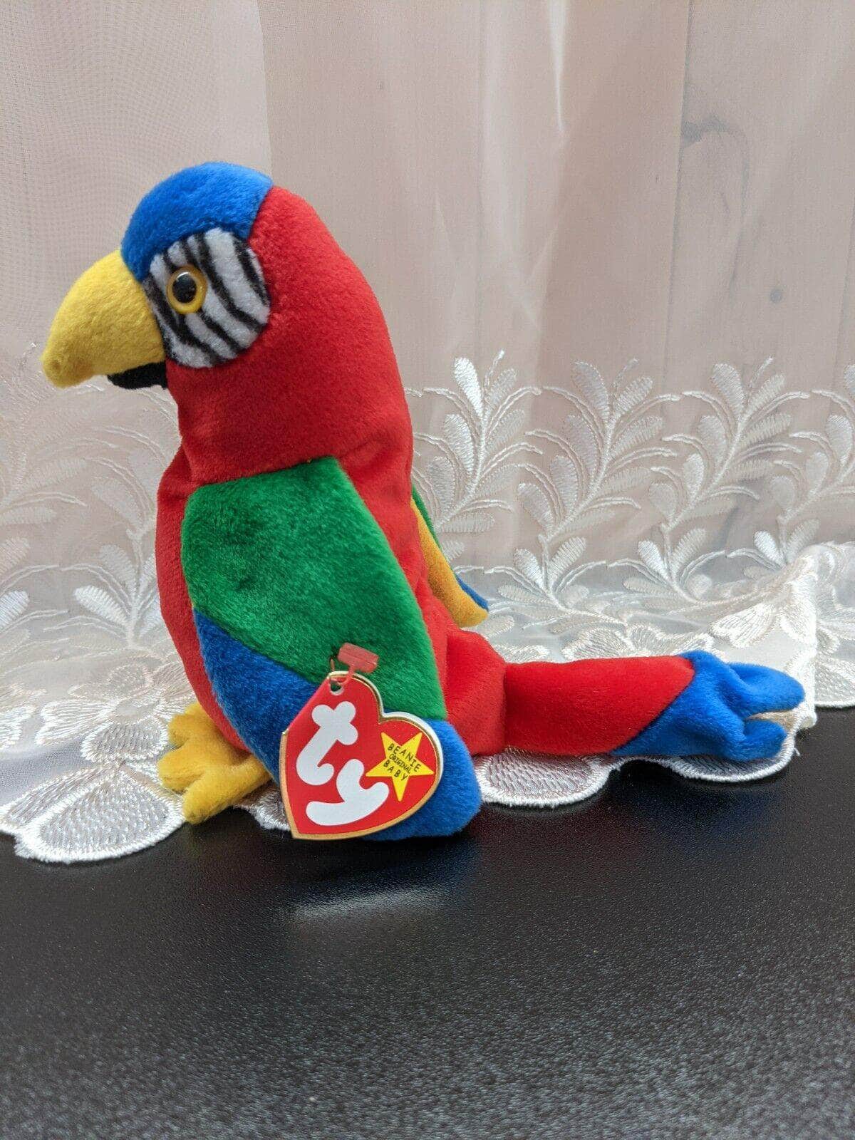 Ty Beanie Baby - Jabber The Parrot Tropical Bird (6.5in) - Vintage Beanies Canada