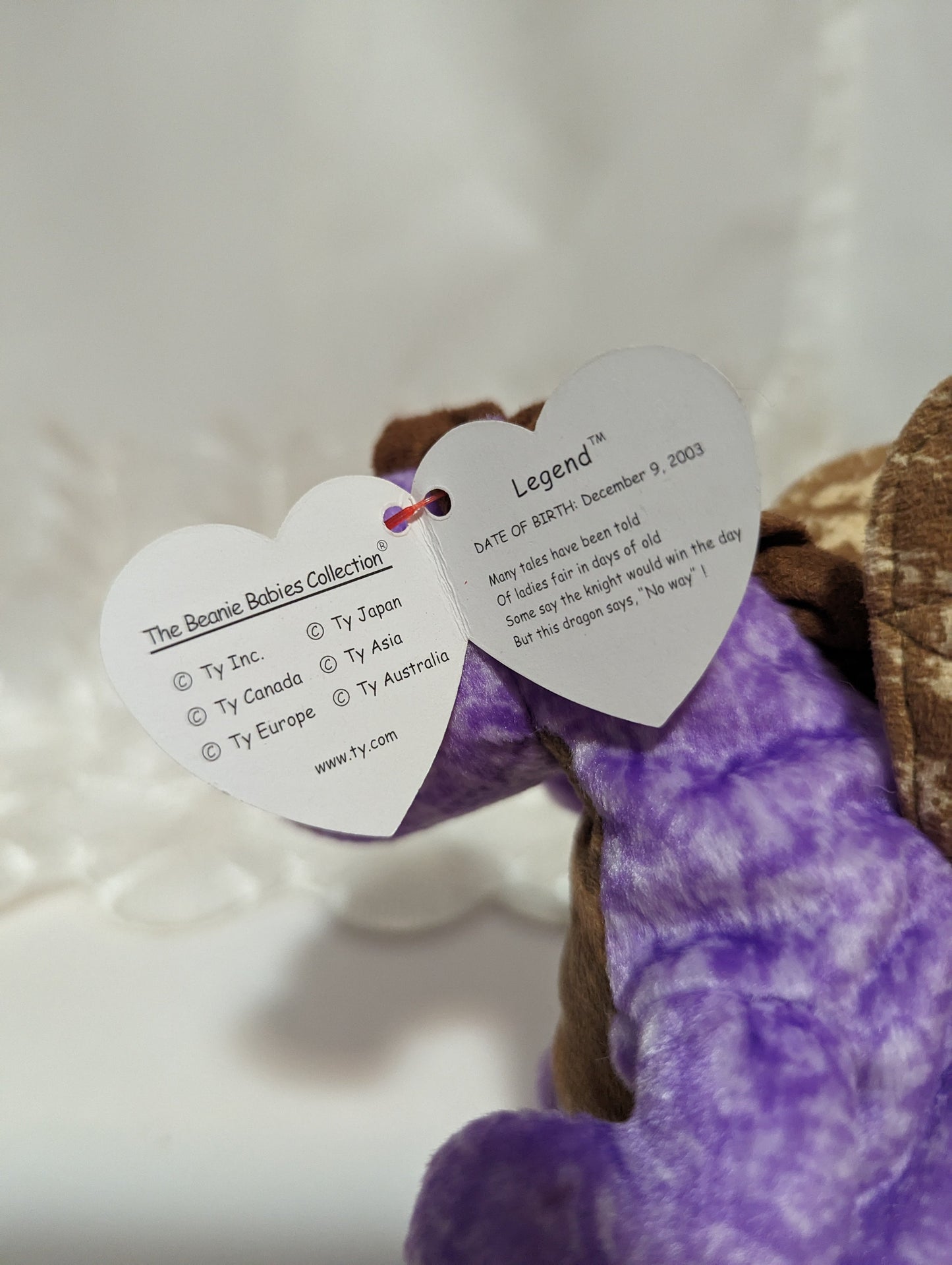 Ty Beanie Baby - Legend The Purple Dragon (6in) - Vintage Beanies Canada
