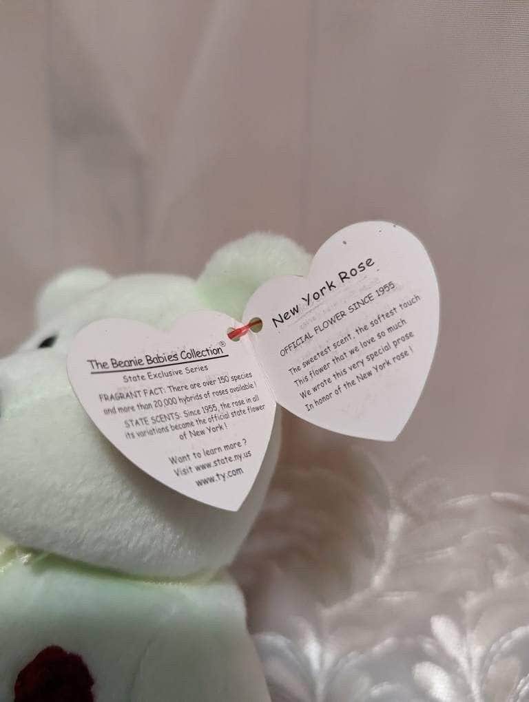 Ty Beanie Baby - New York Rose The Bear (8.5in) Non-mint Hang Tag - Vintage Beanies Canada