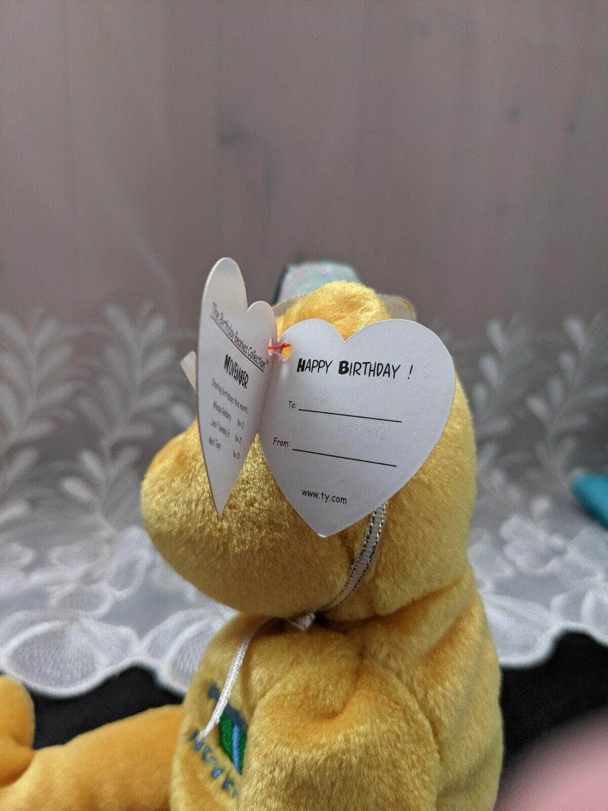 Ty Beanie Baby - November Birthday Bear With Hat (9in) - Vintage Beanies Canada