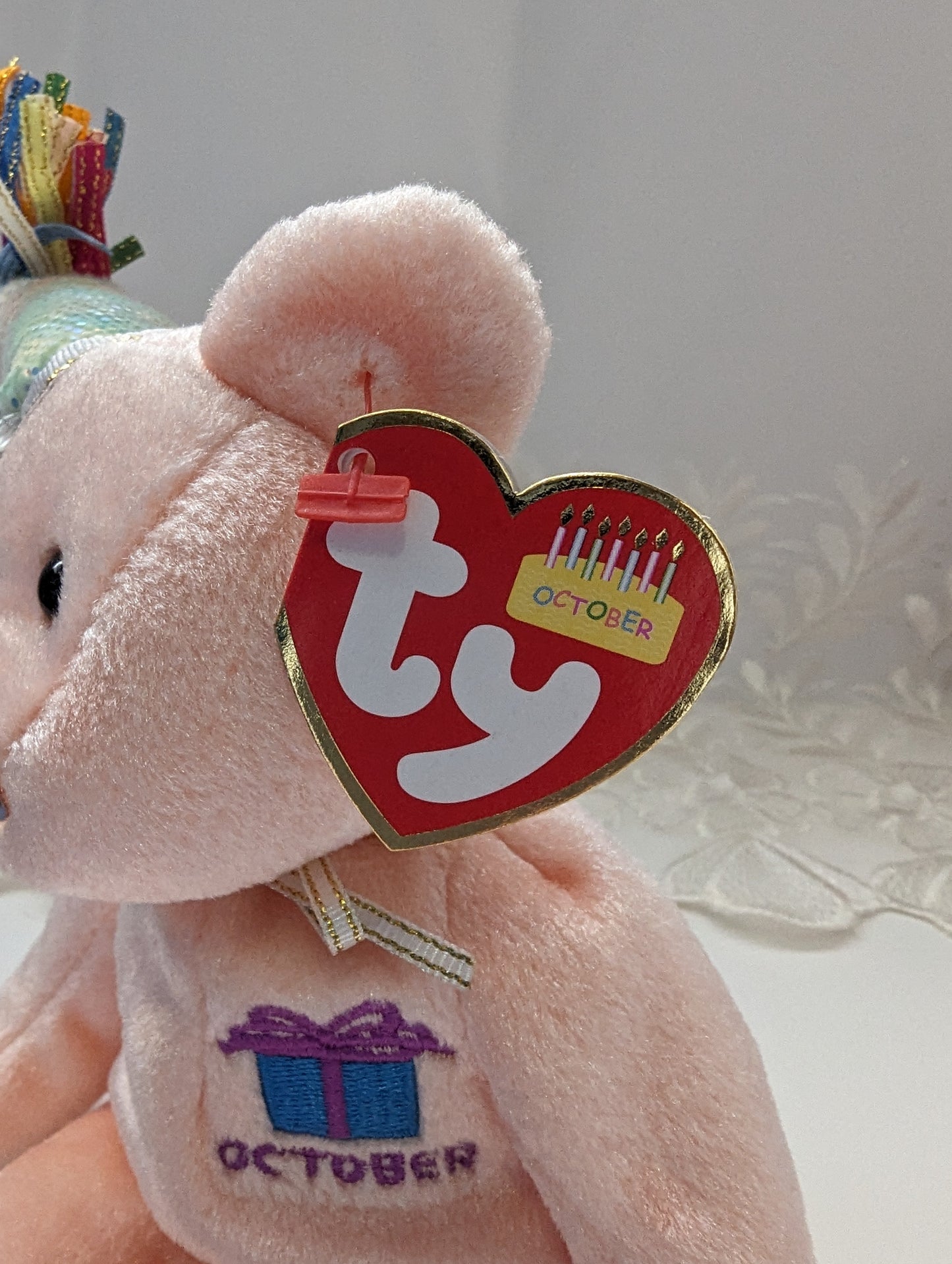 Ty Beanie Baby - October The Birthday Bear With Hat (8.5in) - Vintage Beanies Canada