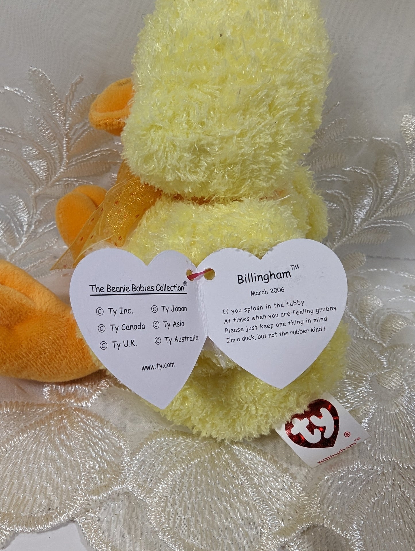 Ty Beanie Baby Of The Month - Billingham The Duck (5in) March 2006 - Vintage Beanies Canada