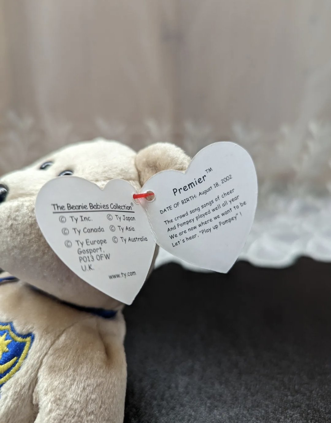 TY Beanie Baby - Premier The Bear - UK Exclusive Portsmouth Football Club (8.5in) - Vintage Beanies Canada