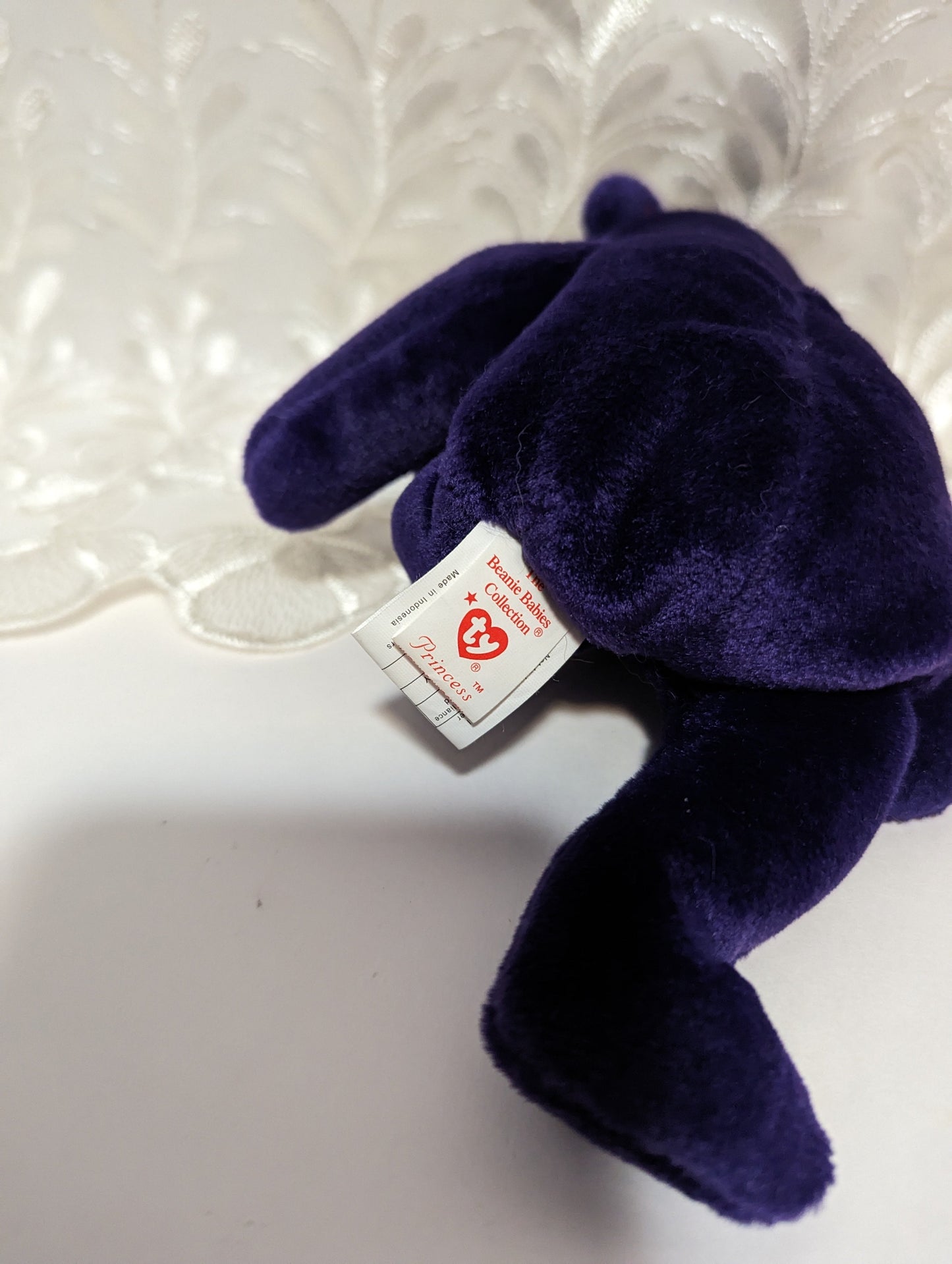 Ty Beanie Baby - Princess the Princess Diana Bear - Made in Indonesia, PE Pellets, with Canadian Tush Tag! *Rare* (8.5 in) Near Mint - Vintage Beanies Canada