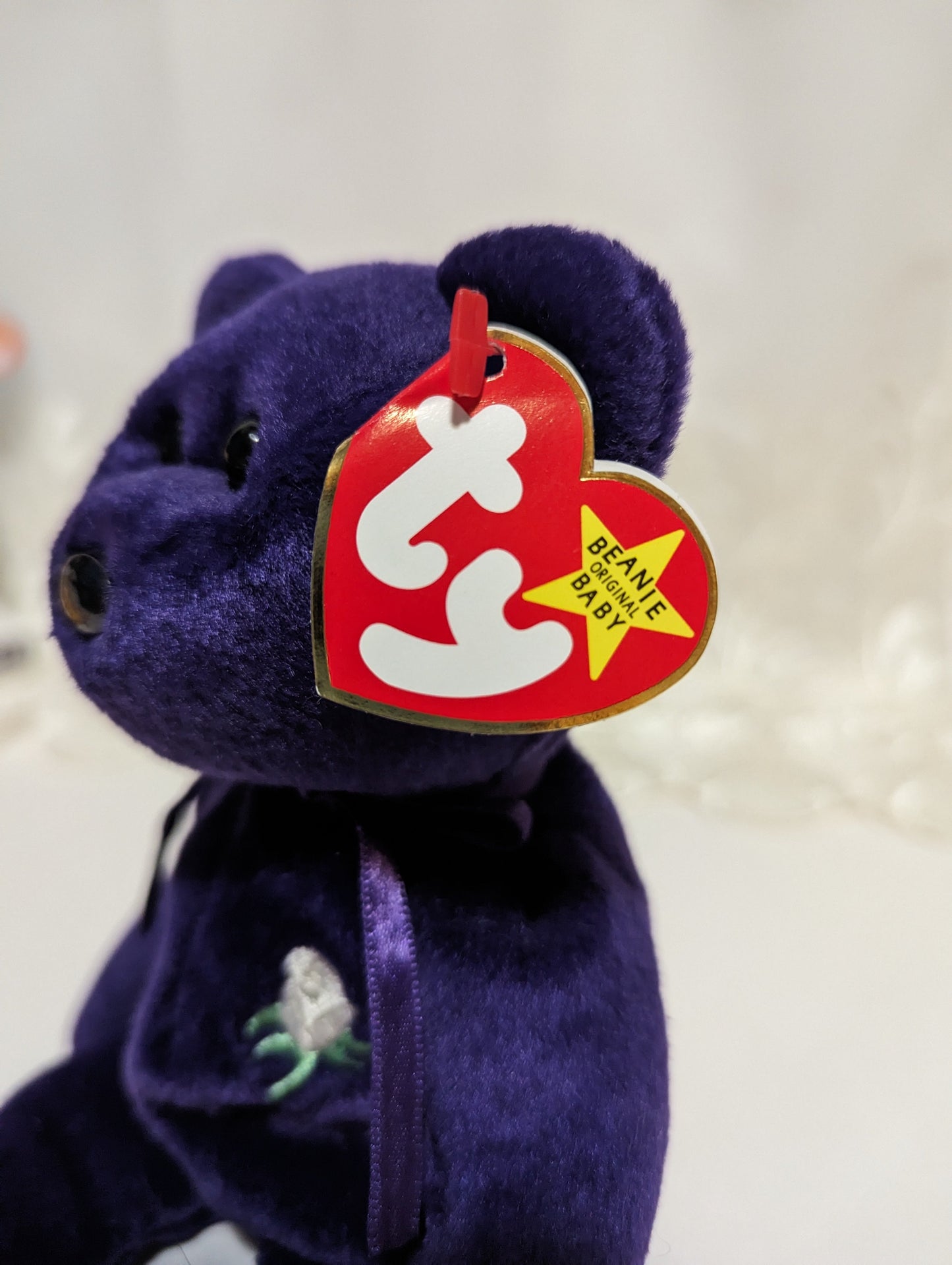 Ty Beanie Baby - Princess the Princess Diana Bear - Made in Indonesia, PE Pellets, with Canadian Tush Tag! *Rare* (8.5 in) Near Mint - Vintage Beanies Canada
