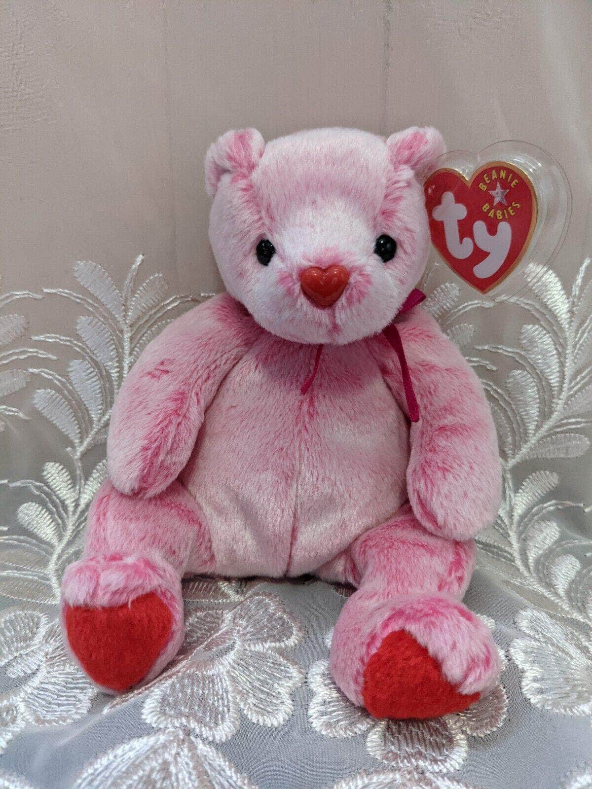 Ty Beanie Baby Romance The Pink Valentine's Bear (6in) Vintage