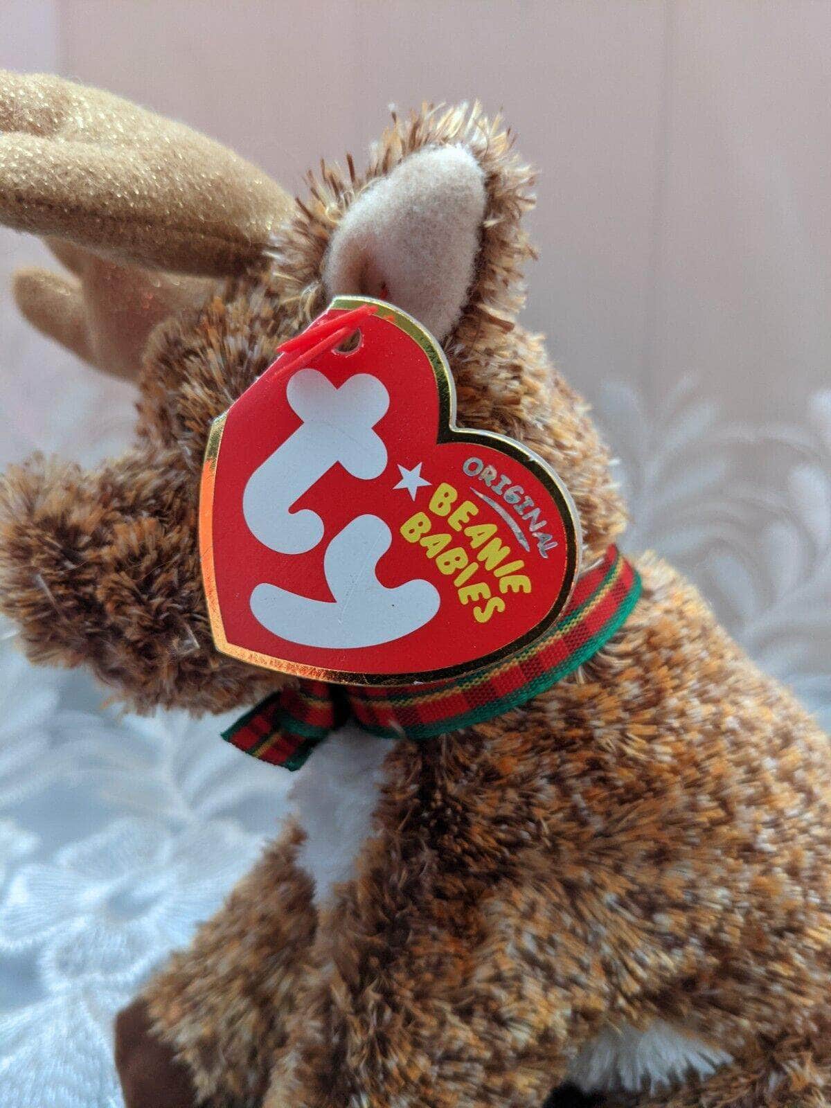 Ty Beanie Baby - Rooftop The Reindeer (7in) - Vintage Beanies Canada