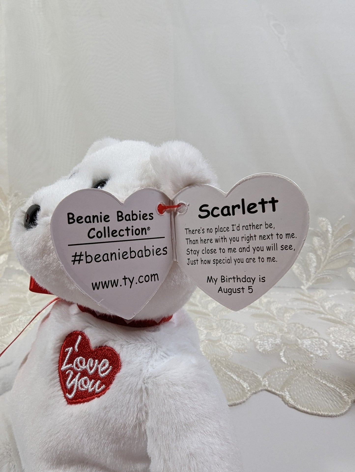 Ty Beanie Baby - Scarlett The Bear (8in) - Vintage Beanies Canada