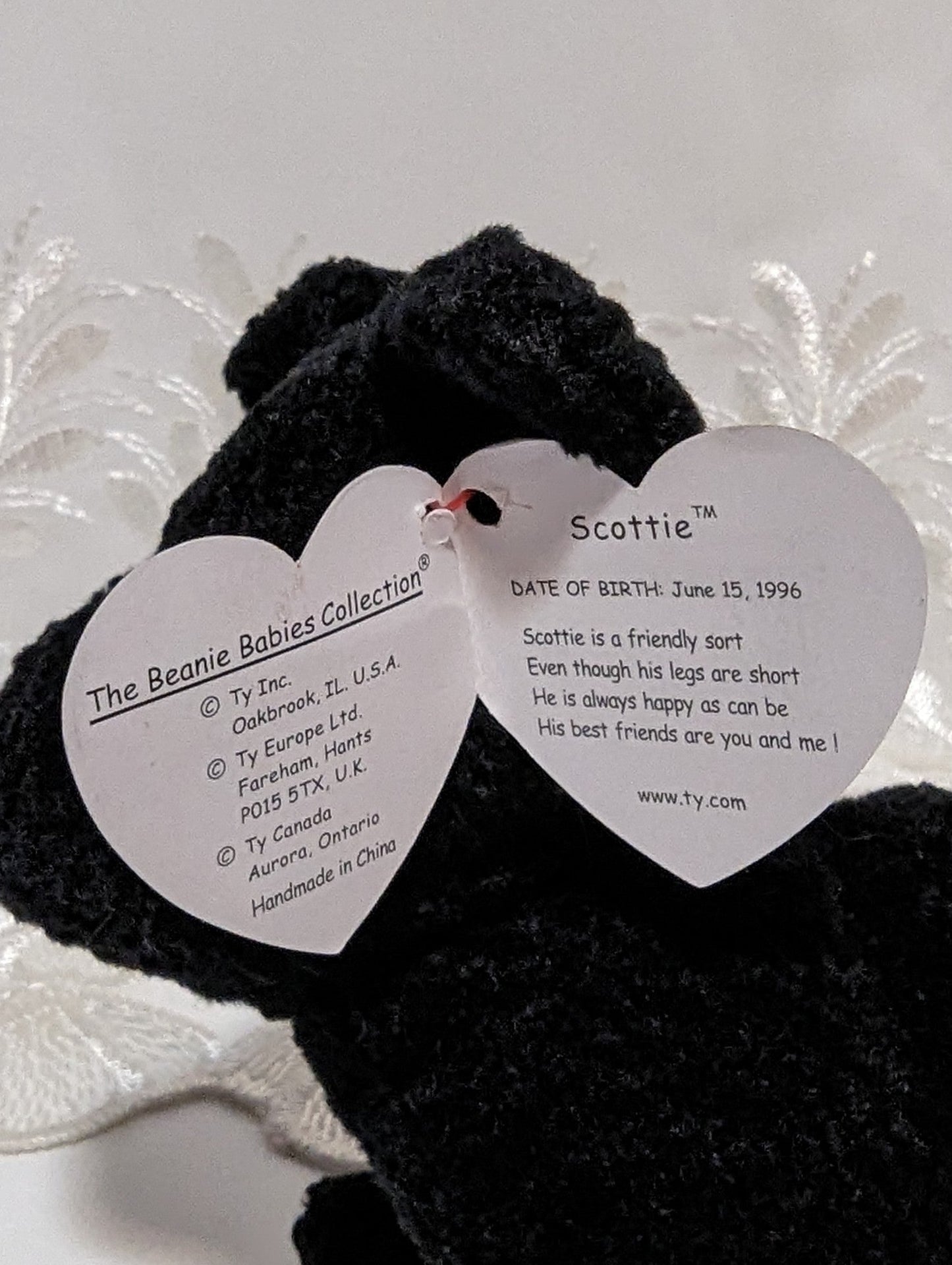 Ty Beanie Baby - Scottie The Black Terrier Dog (6in) - Vintage Beanies Canada