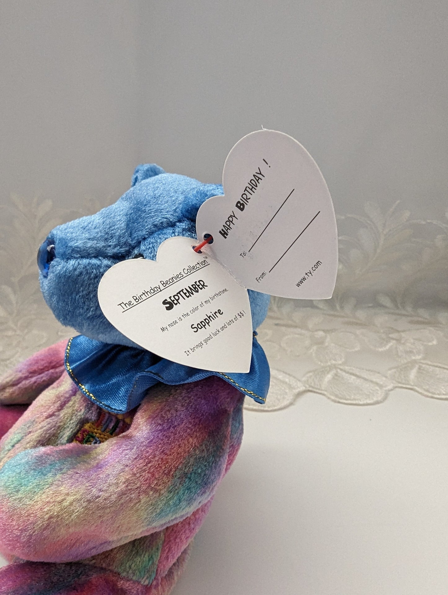 Ty Beanie Baby - September The Birthday Clown Bear (6in) - Vintage Beanies Canada