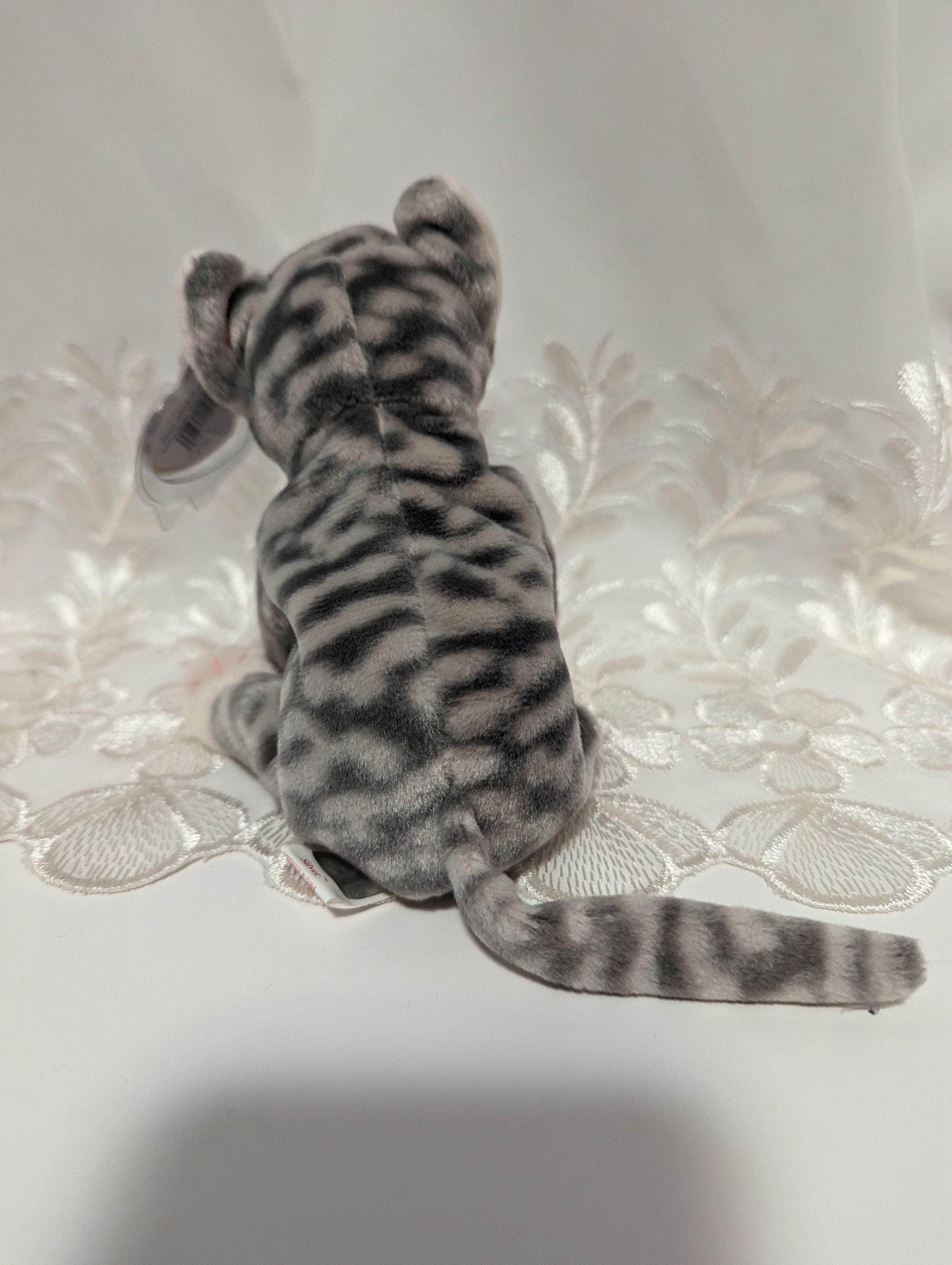 Ty Beanie Baby - Silver The Tabby Cat (6in) - Vintage Beanies Canada