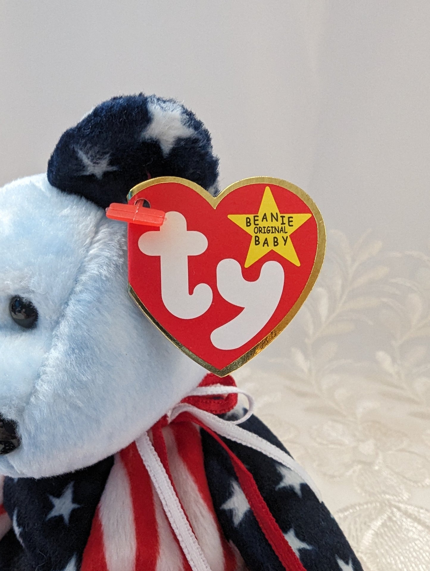 Ty Beanie Baby - Spangle The USA Bear (Blue Face Version) 8.5in - Vintage Beanies Canada