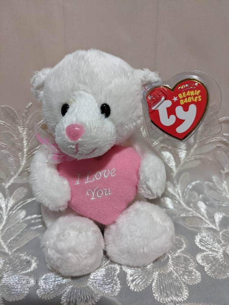 Ty Beanie Baby Sweetling The Bear With I Love You heart (6in