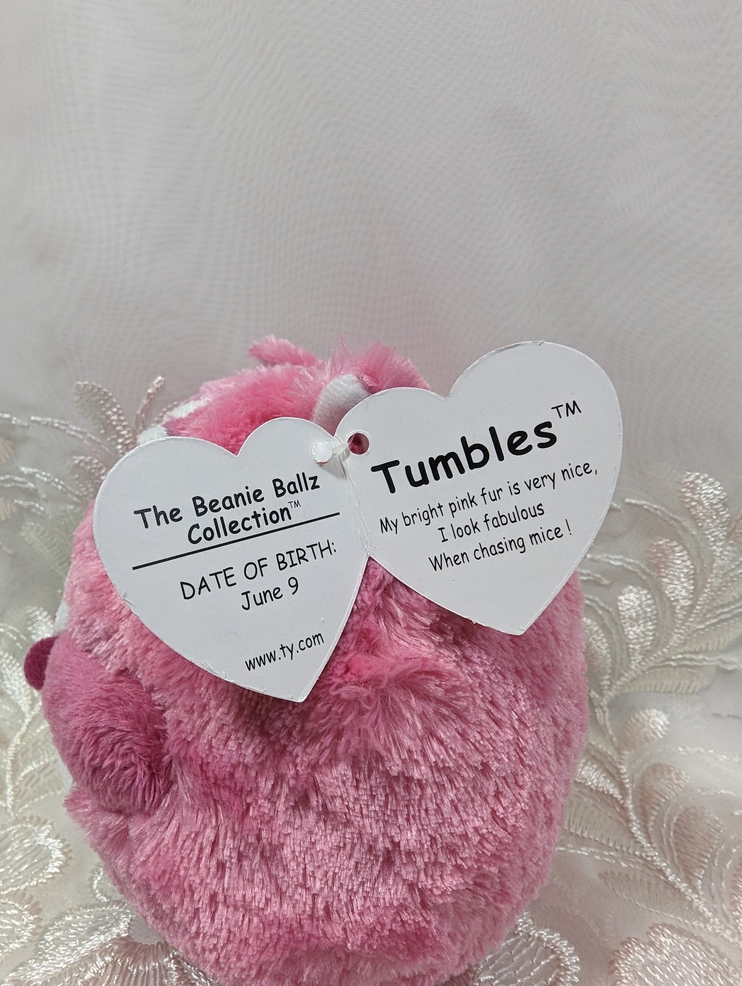 Ty Beanie Ballz - Tumbles The Pink Cat (5in) - Vintage Beanies Canada