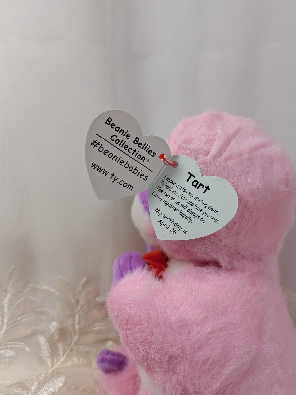 Ty Beanie Bellies - Tart The Pink Sloth (8in) - Vintage Beanies Canada
