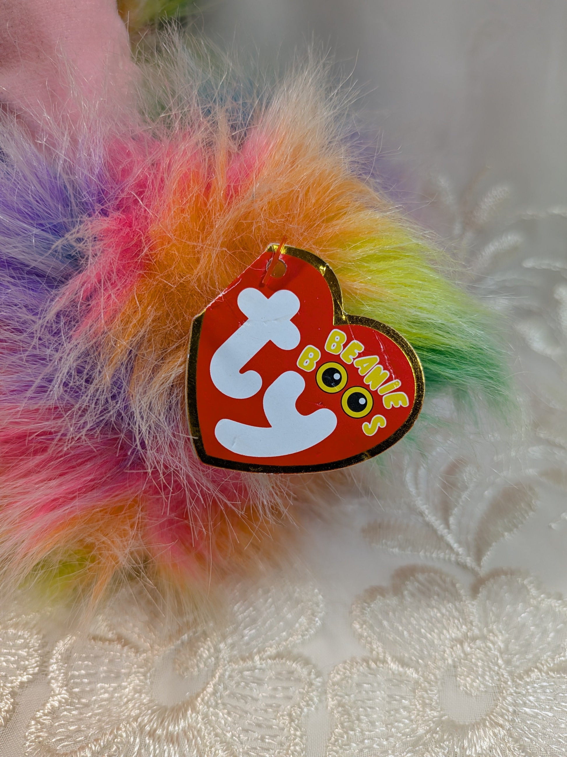 Ty Beanie Boo - Asha The Rainbow Ostrich (10 in) Non - mint Tag - Vintage Beanies Canada