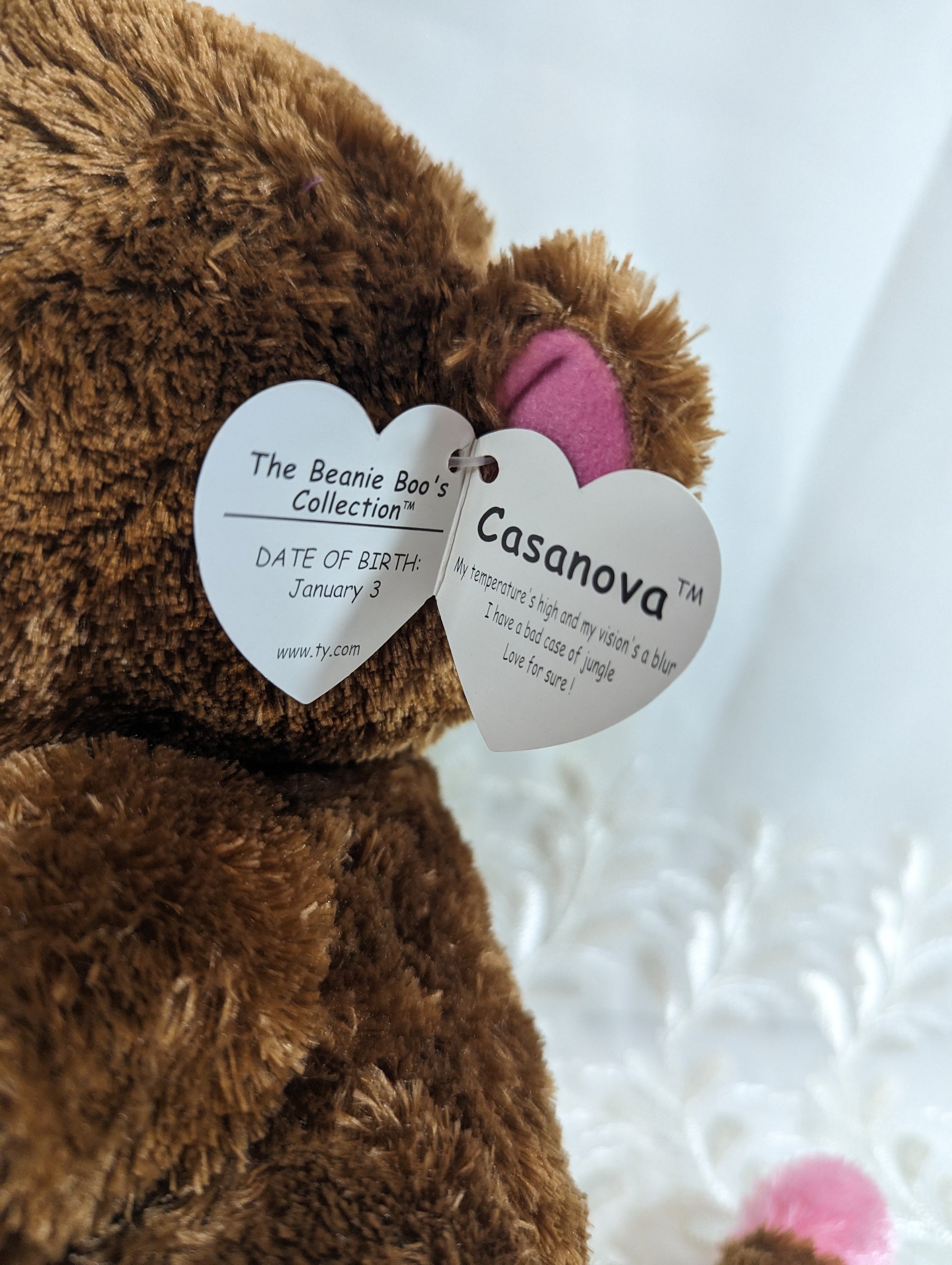 Ty Beanie Boo - Casanova the monkey (9in) First Gen Purple Tag - Vintage Beanies Canada