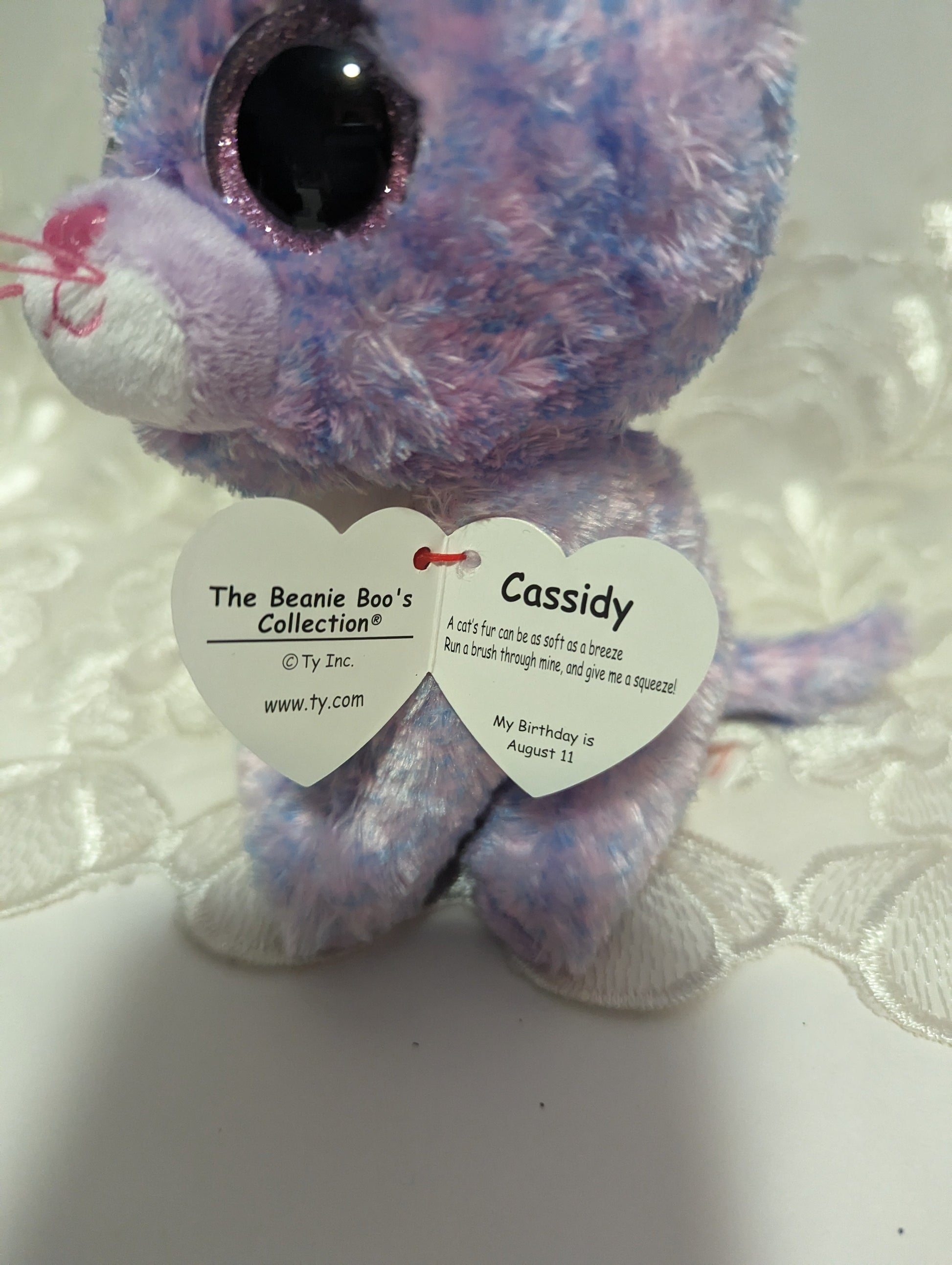 Ty Beanie Boo - Cassidy The Purple Cat (6in) - Vintage Beanies Canada