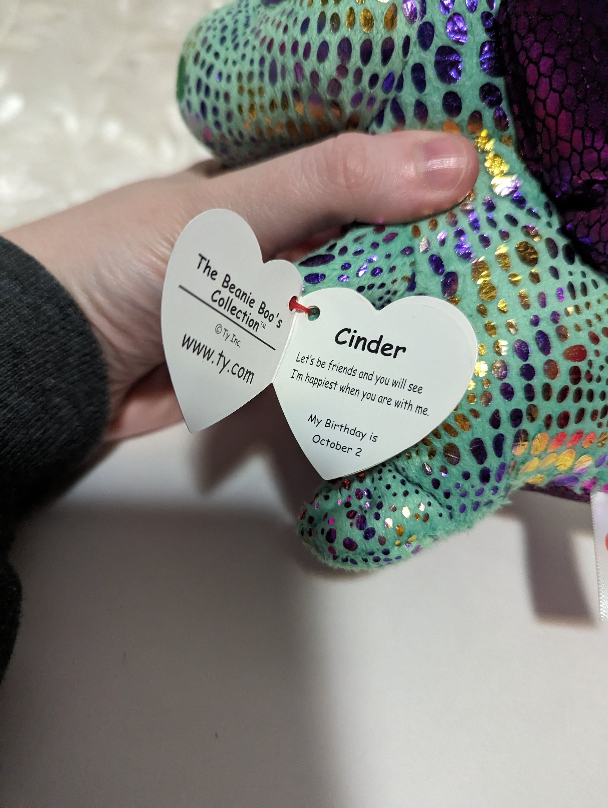 Ty Beanie Boo - Cinder The Dragon (6in) - Vintage Beanies Canada