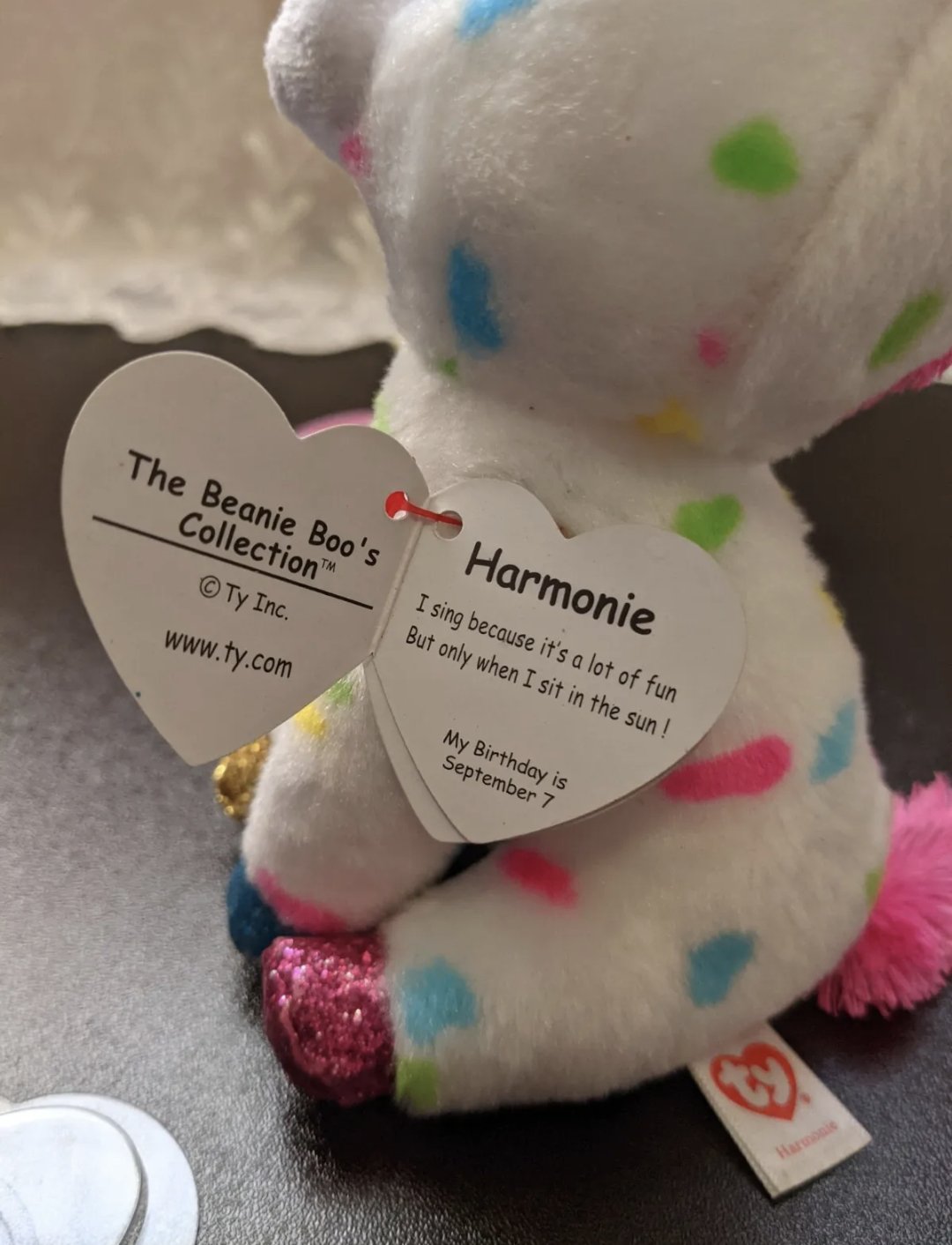 Ty Beanie Boo + Clip - Harmonie The Unicorn Lot (Sold As Set) - Vintage Beanies Canada