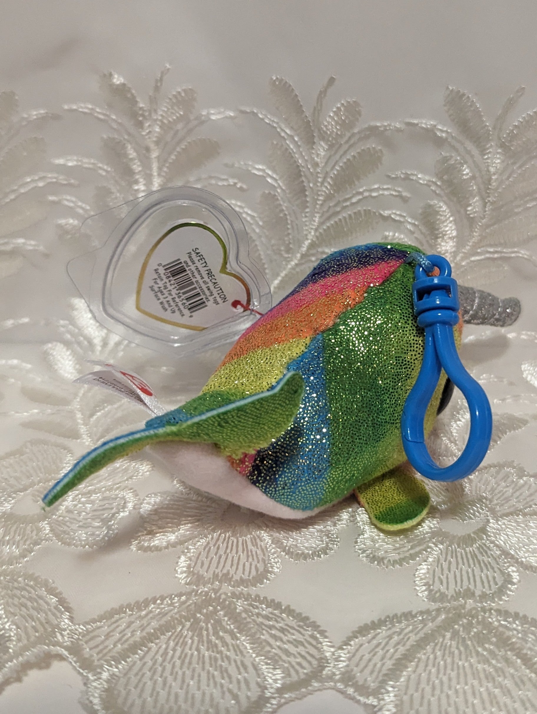 Ty Beanie Boo clips - Nori The Narwhal (4in) - Vintage Beanies Canada