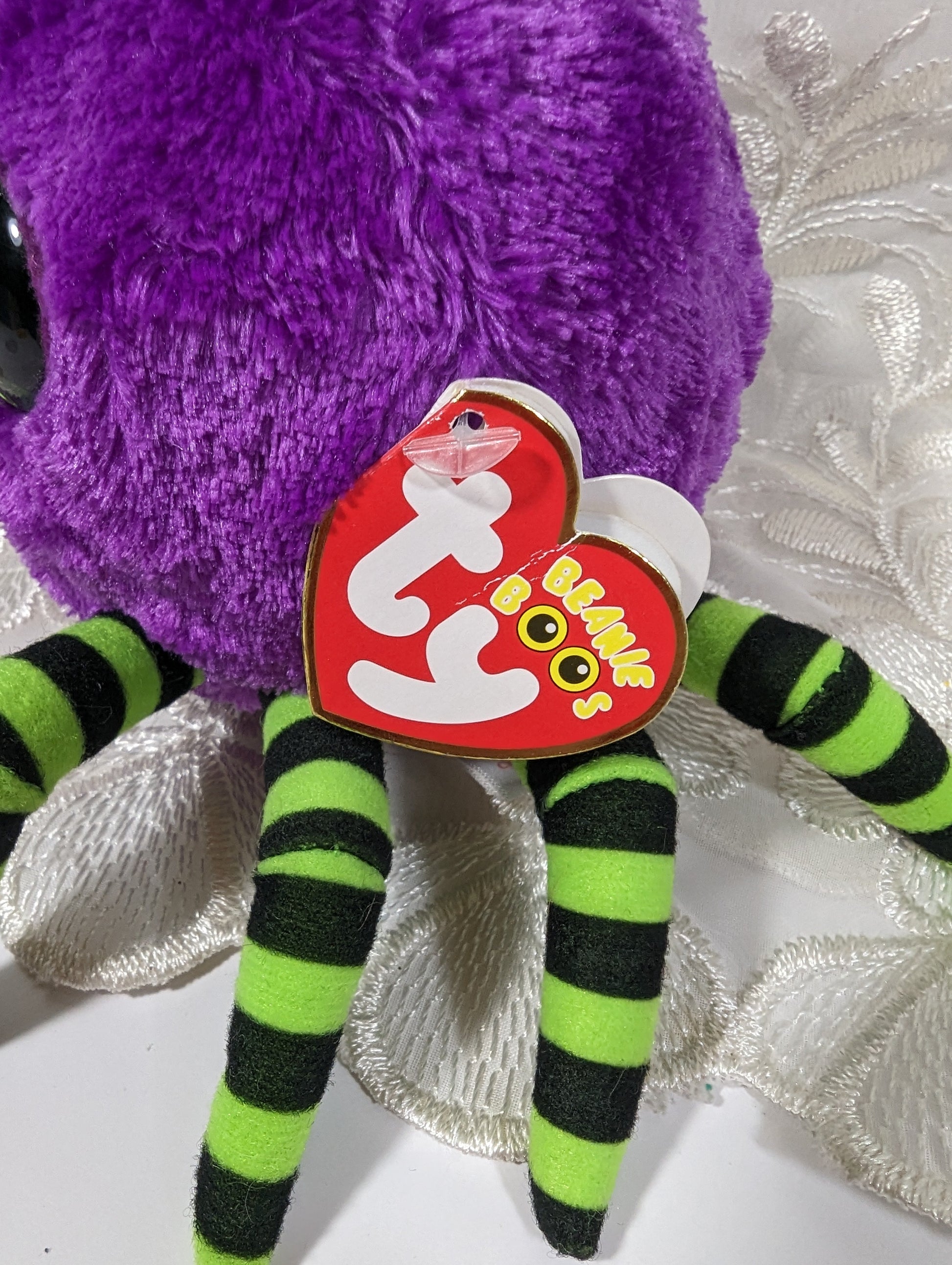 Ty Beanie Boo - Crawly The Purple Spider (6in) Creased Tag - Vintage Beanies Canada