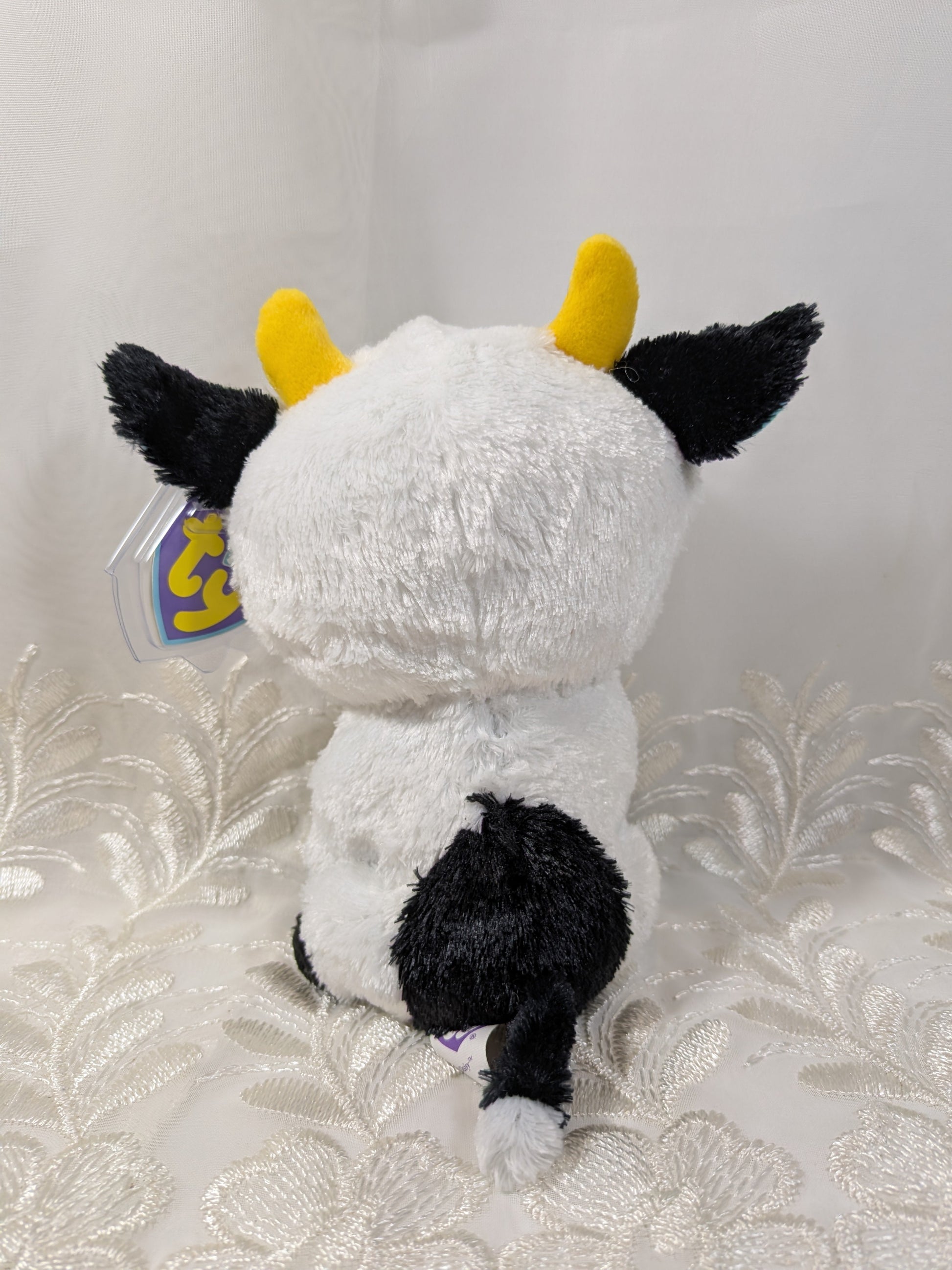 Ty Beanie Boo - Daisy the Cow (6in) *Rare* First Generation, Purple Tag - Vintage Beanies Canada