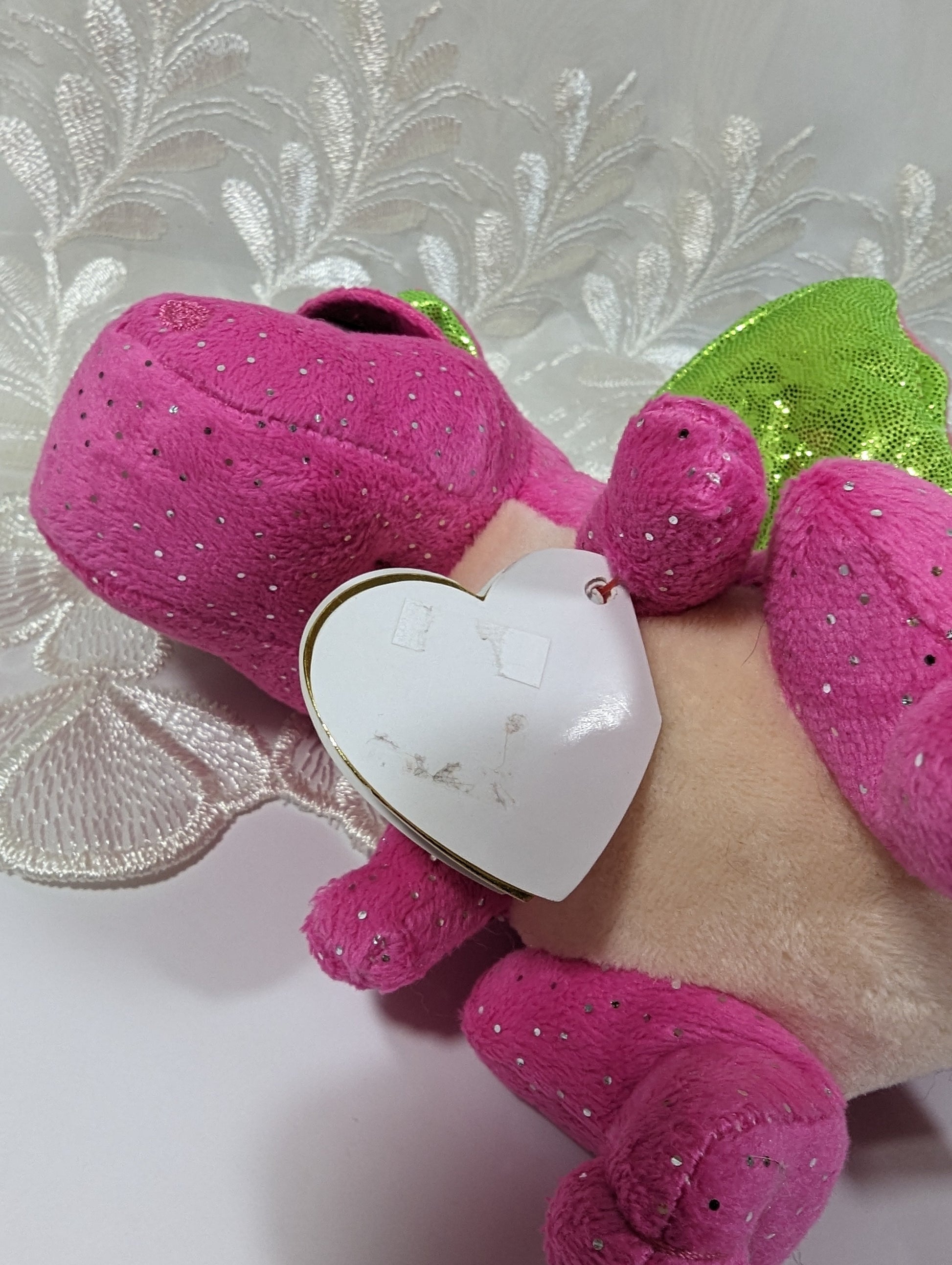 Ty Beanie Boo - Darla The Pink Dragon (6in) Creased Tag - Vintage Beanies Canada