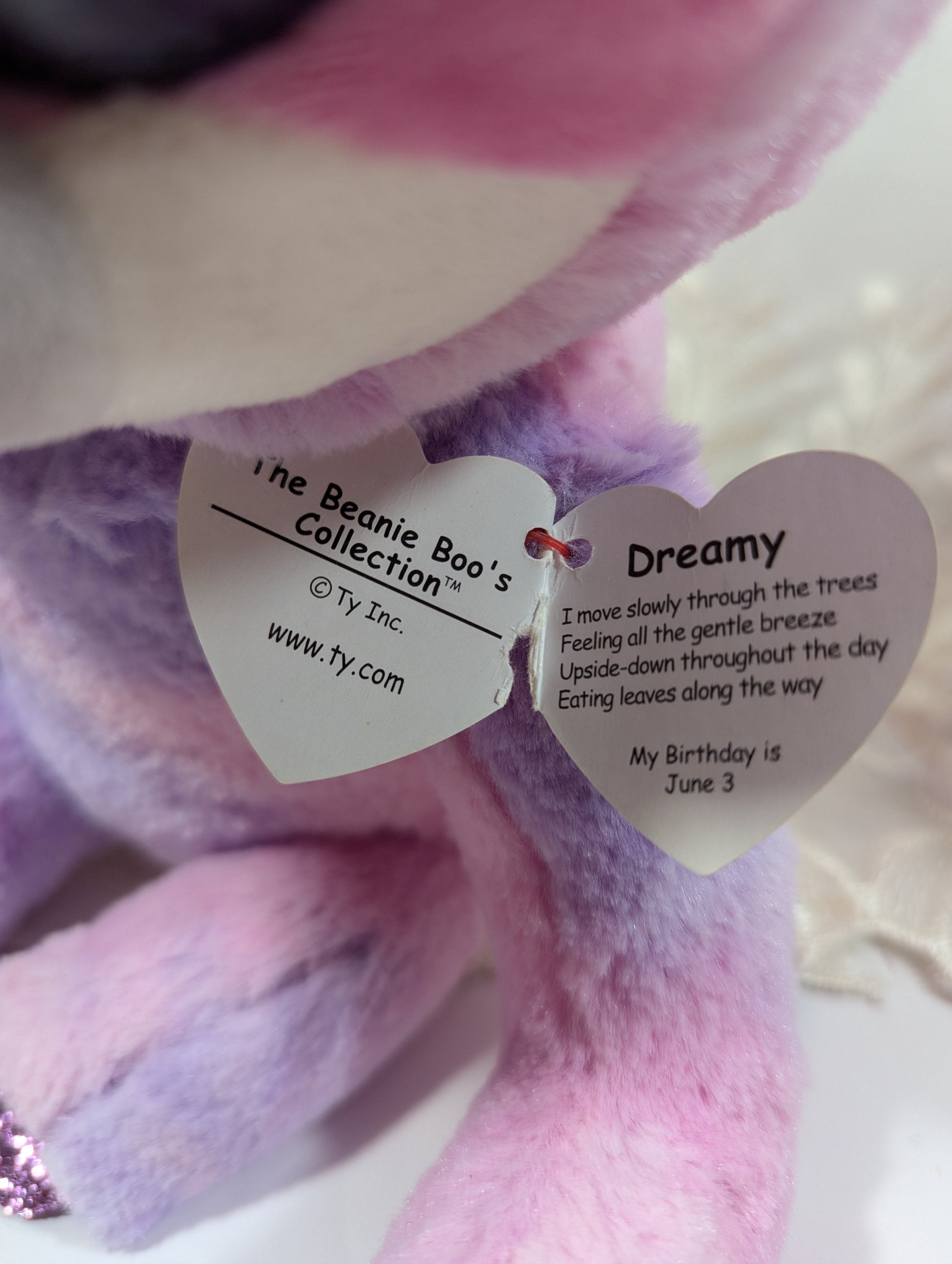 Ty Beanie Boo - Dreamy The Purple Sloth (9 in) Non - mint Tag - Vintage Beanies Canada