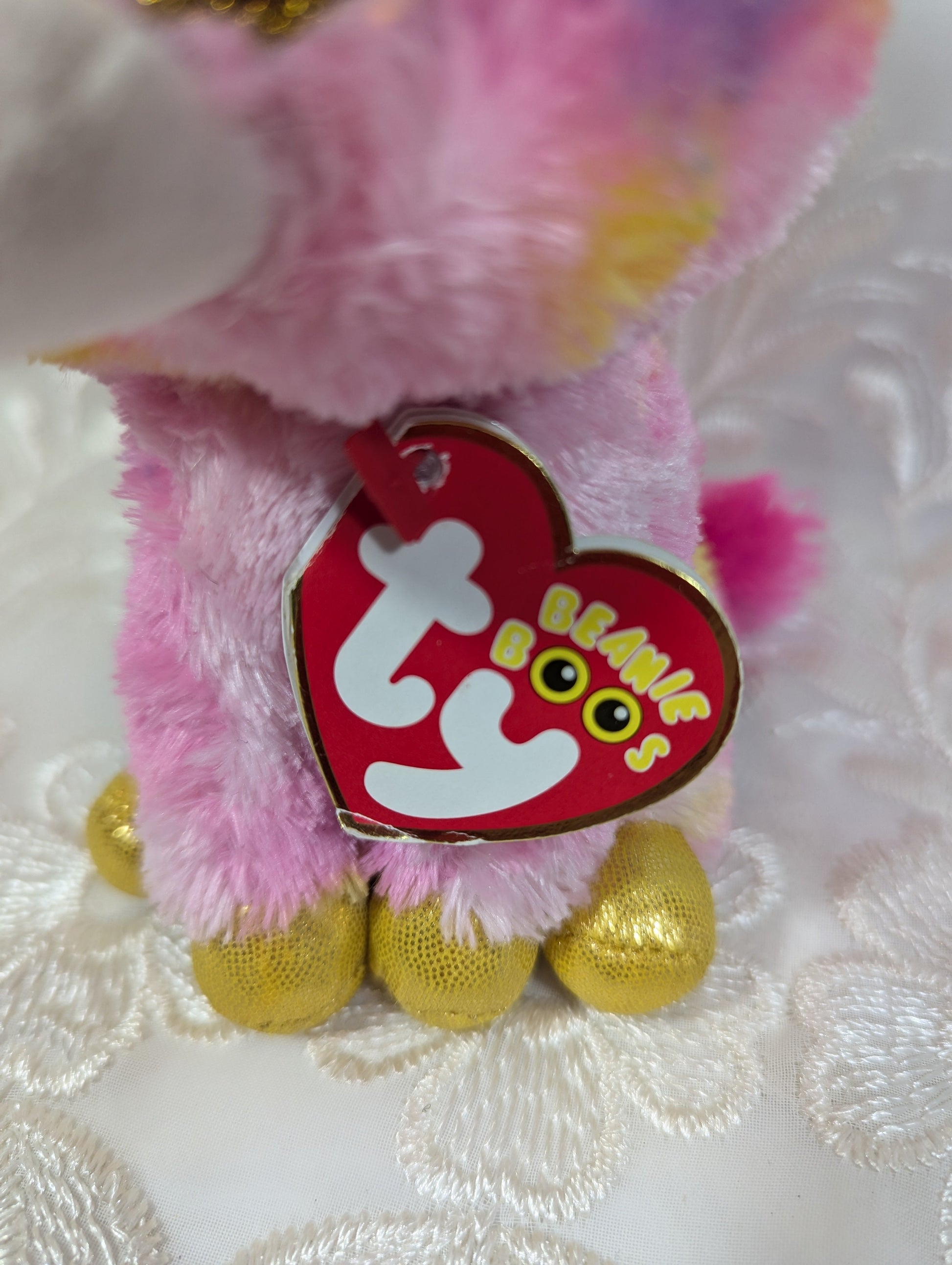 Ty Beanie Boo - Fantasia The Pink Unicorn (6in) Near Mint Tag - Vintage Beanies Canada