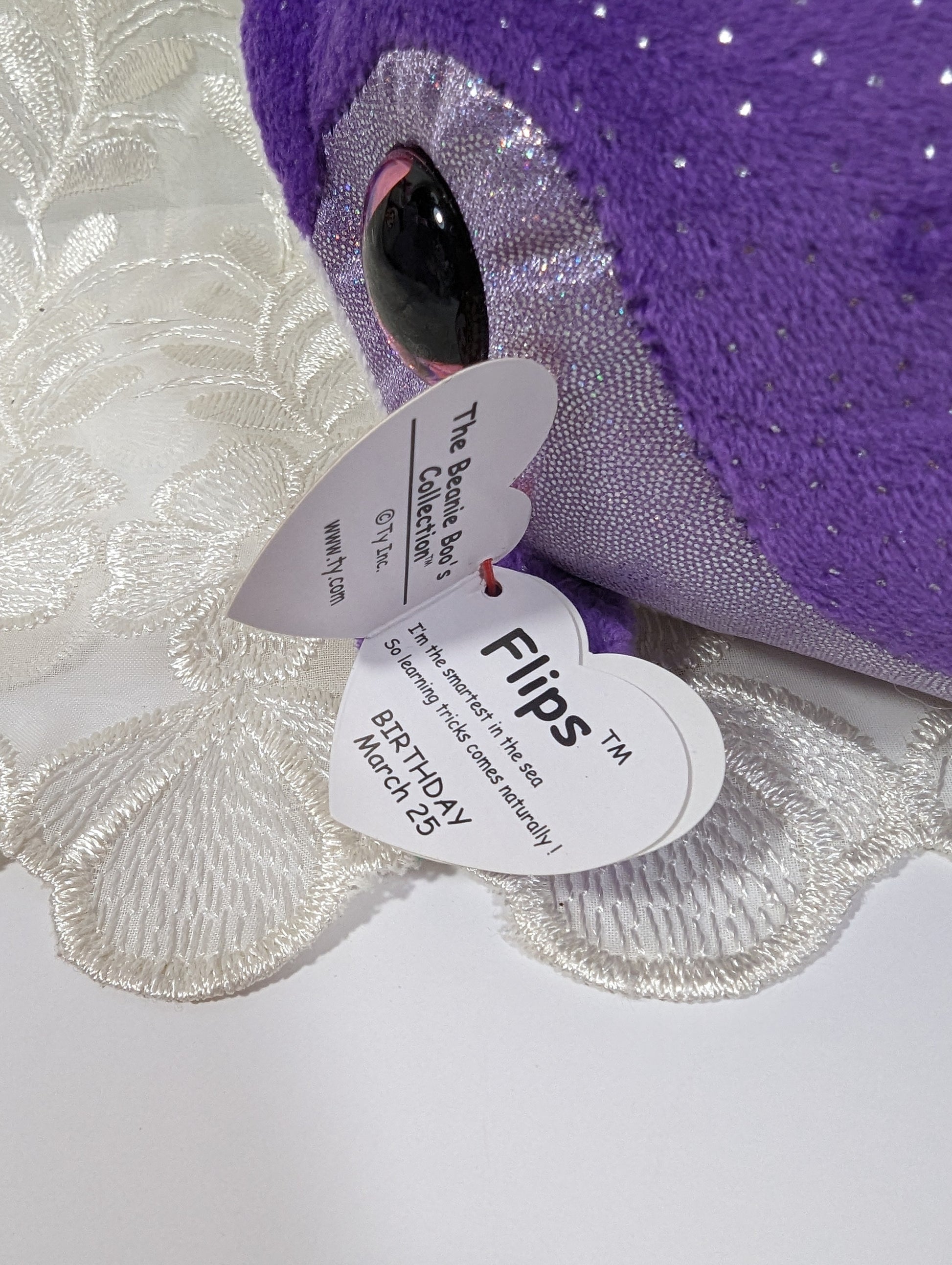 Ty Beanie Boo - Flips The Purple Dolphin (6in) - Vintage Beanies Canada