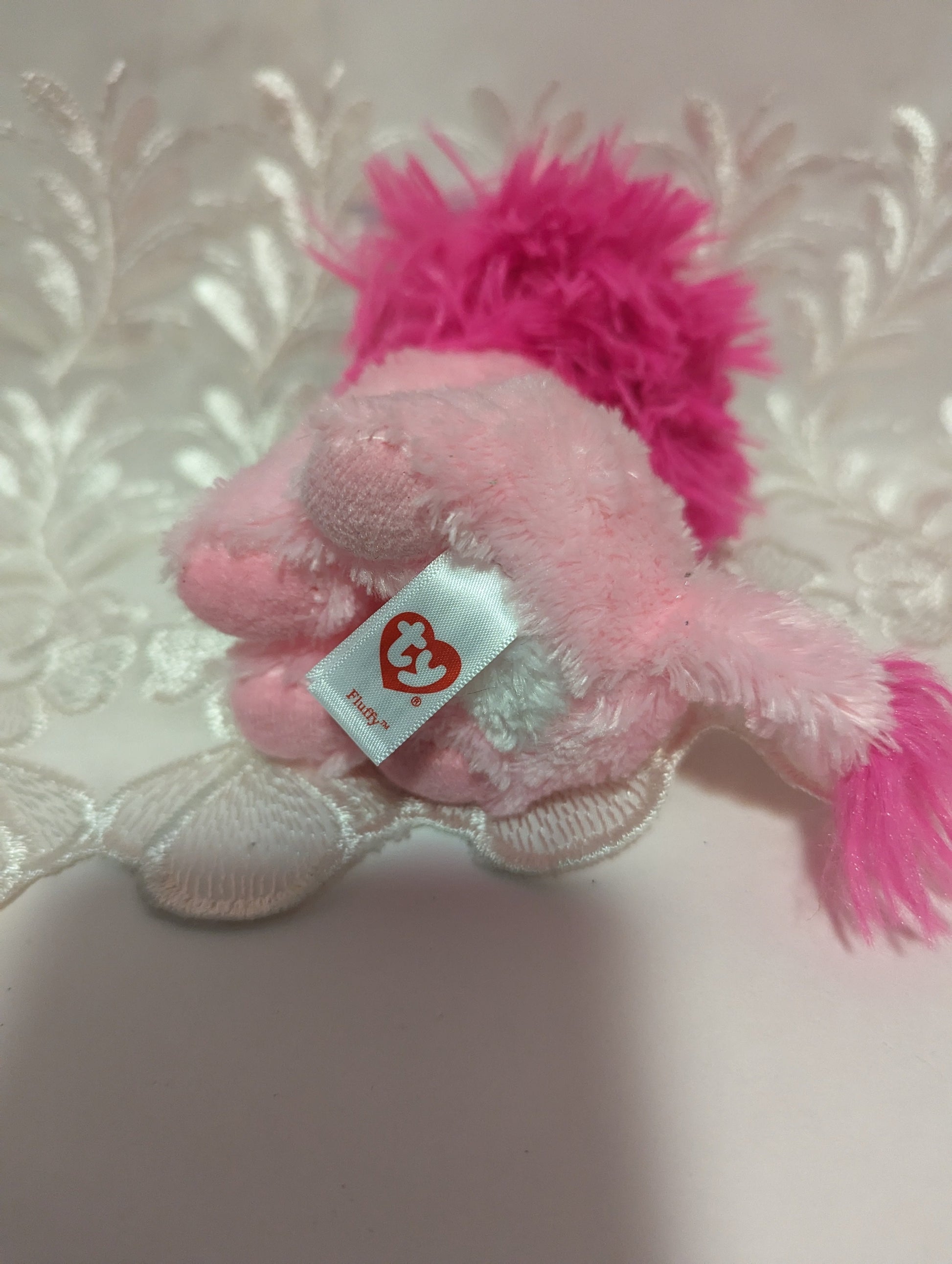 Ty Beanie Boo - Fluffy The Pink Lion (6in) - Vintage Beanies Canada